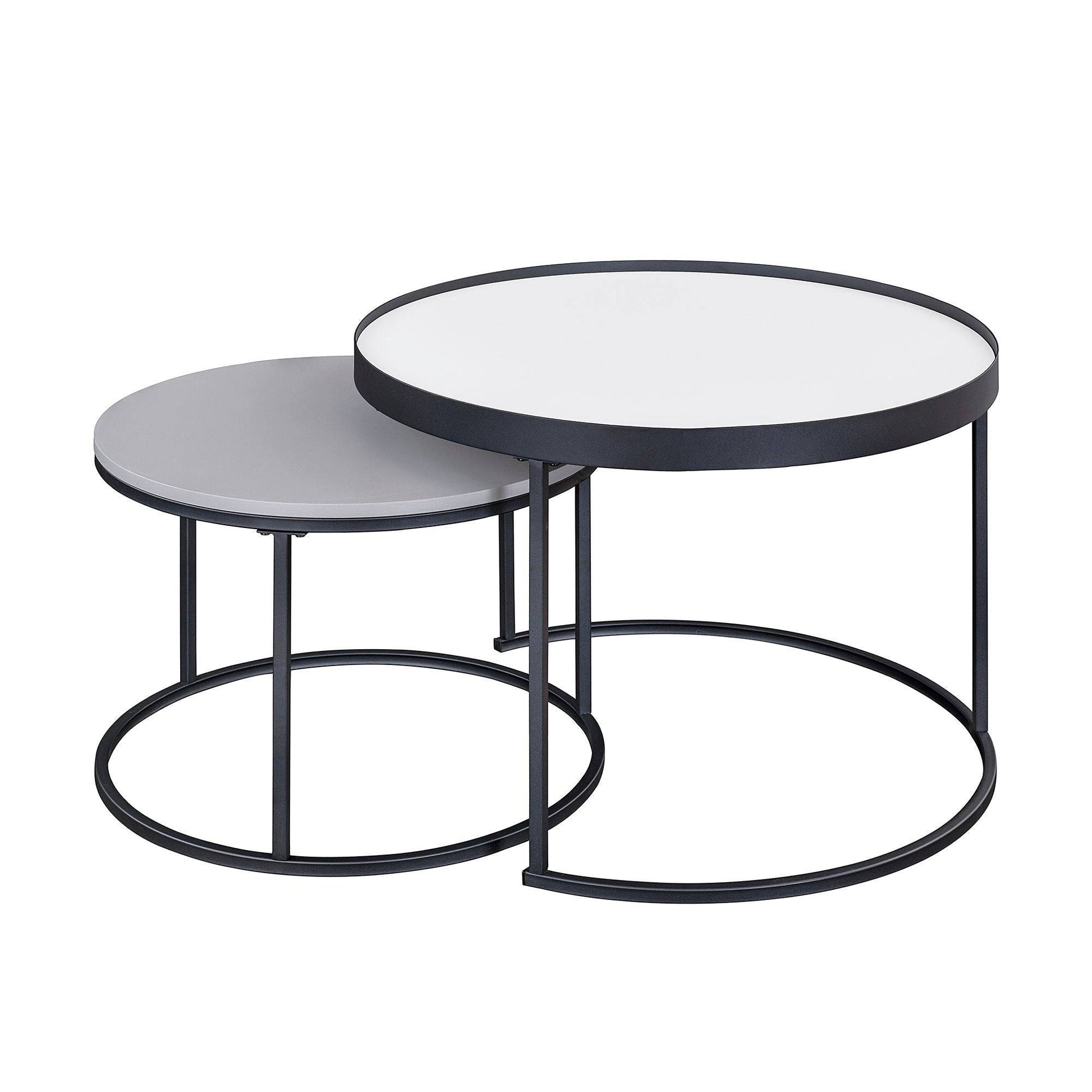 Contemporary Gallery Top Round Nesting Coffee Table Set - Best Buy Furniture