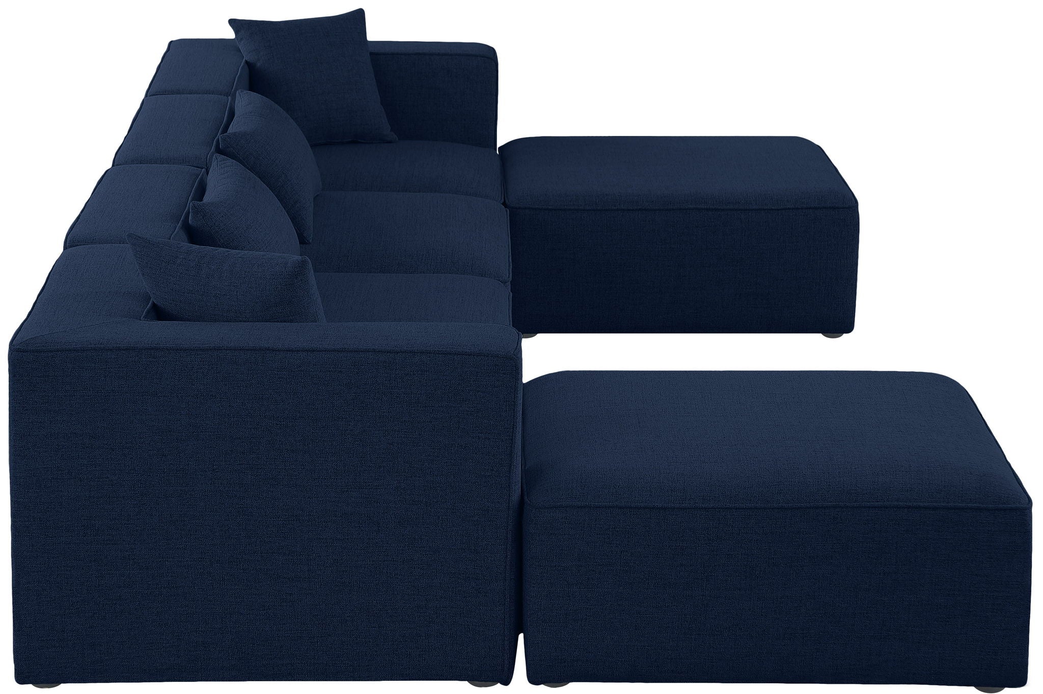 Cube - Linen 6 Piece Modular Double Chaise Sectional