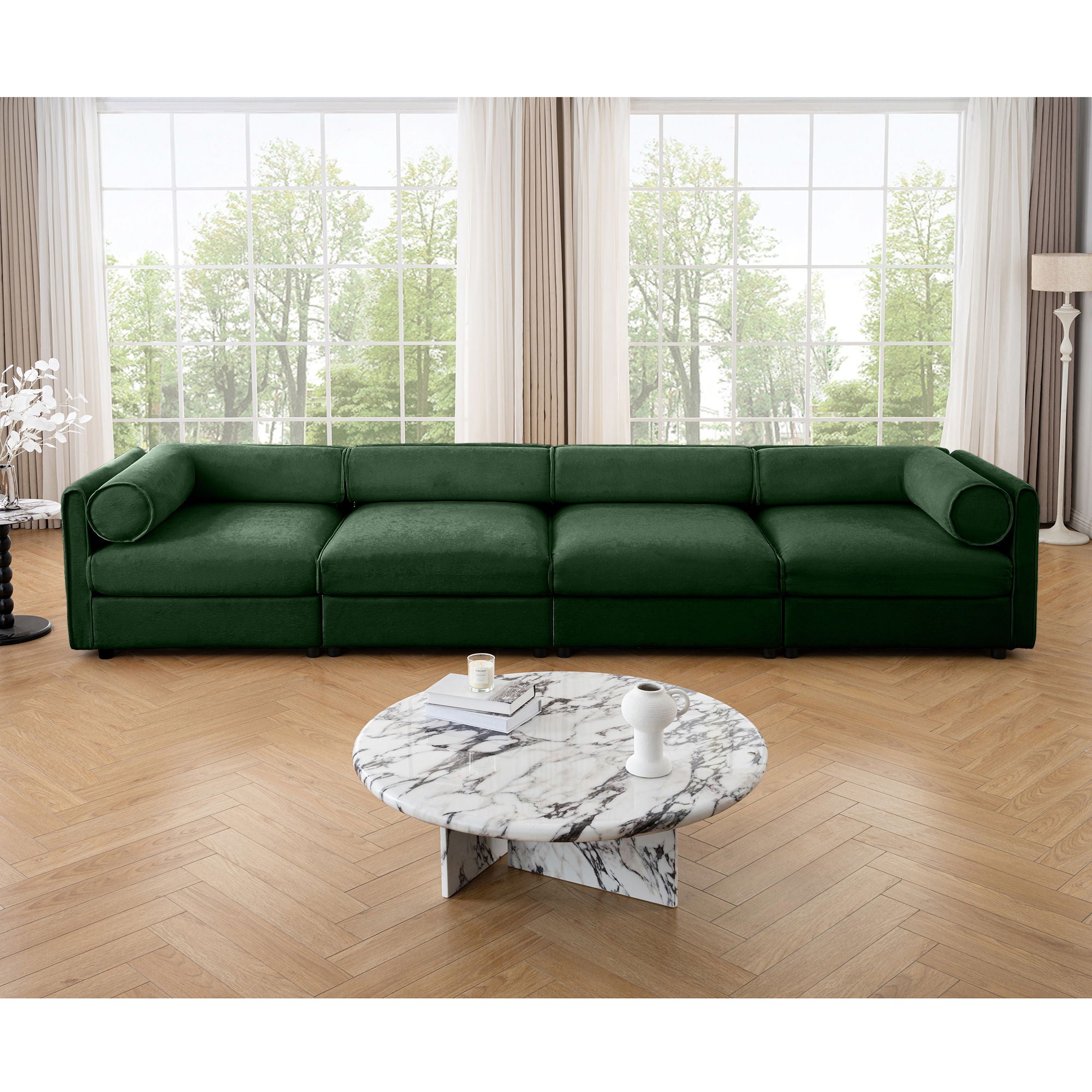 Stylish Chenille Sofa With Storage Seat And Cylindrical Backrest - Best Buy Furniture