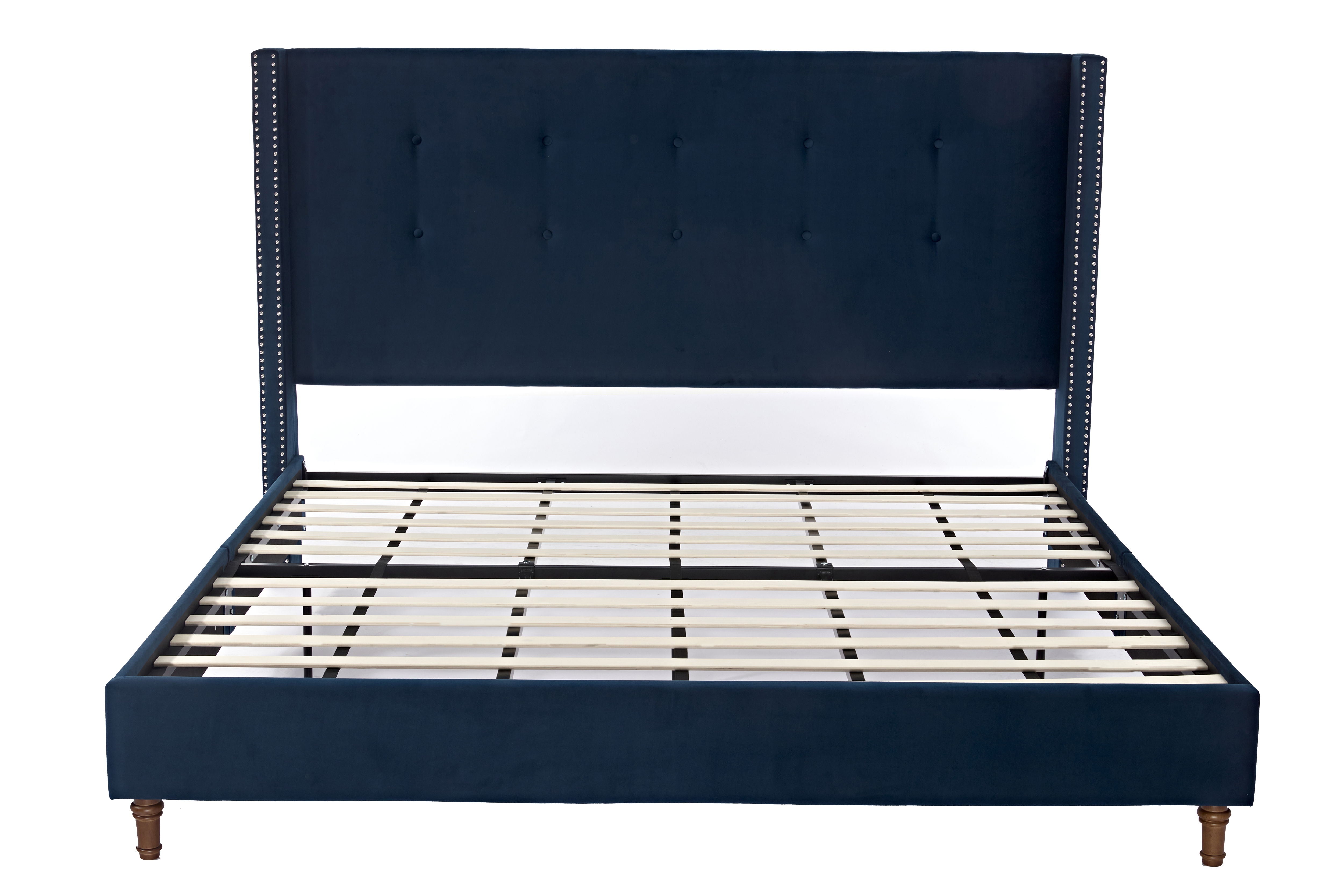 Peyton - Upholstered Bed With 54" High Headboard, Traditional Hand Buttoned Tufting - Best Buy Furniture
