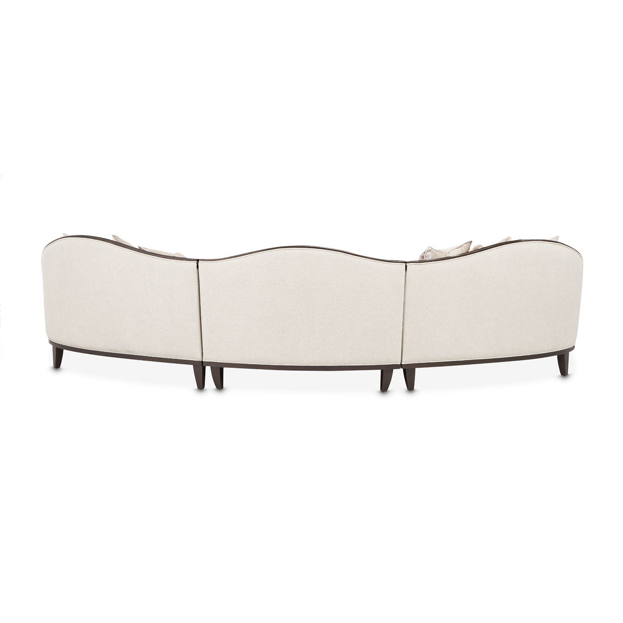 Camellia Field - 3-Piece Chenille Sofa - Beige / Dark Brown