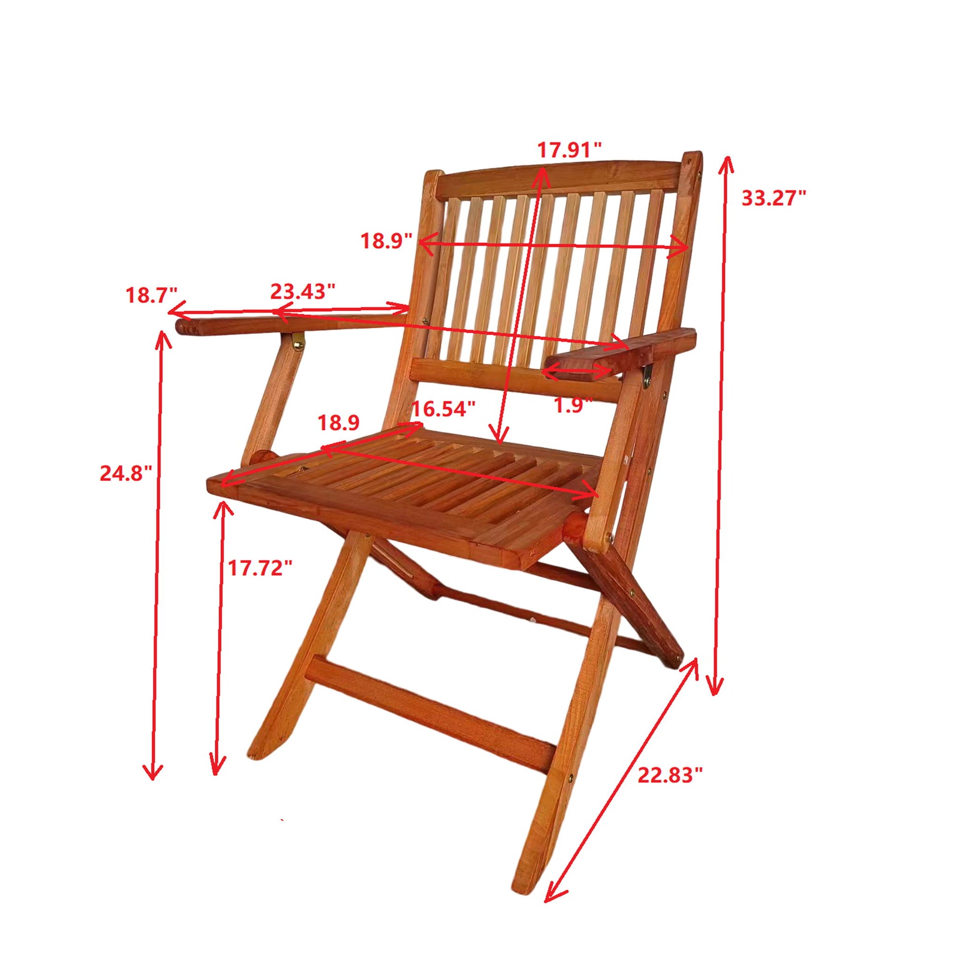 Foldable Patio Dining Set With 4 Folding Chairs For Indoor And Outdoor Use - Teak - Best Buy Furniture