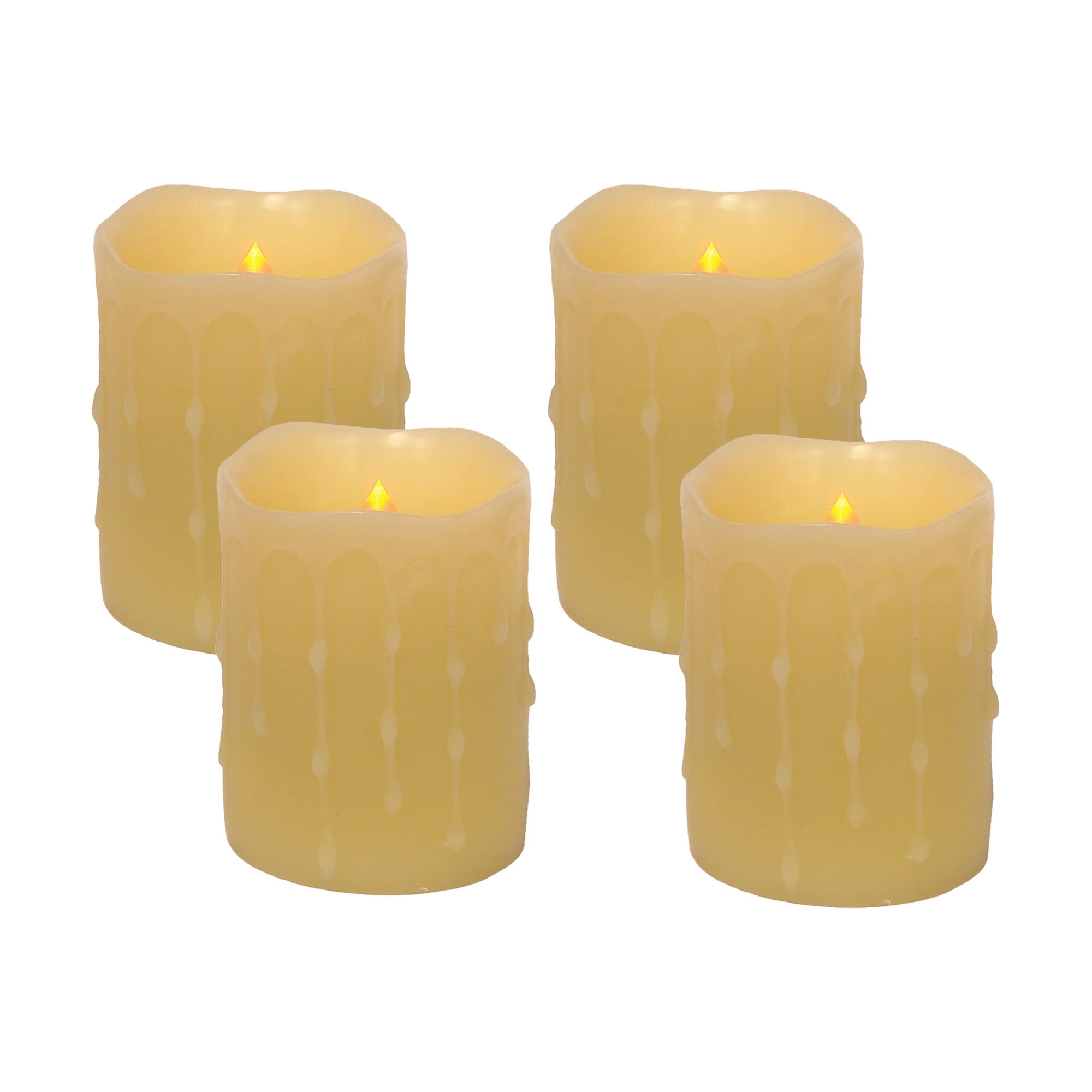 LED-Dripping-Wax-Pillar-Candles-(Set-of-4)-Candles