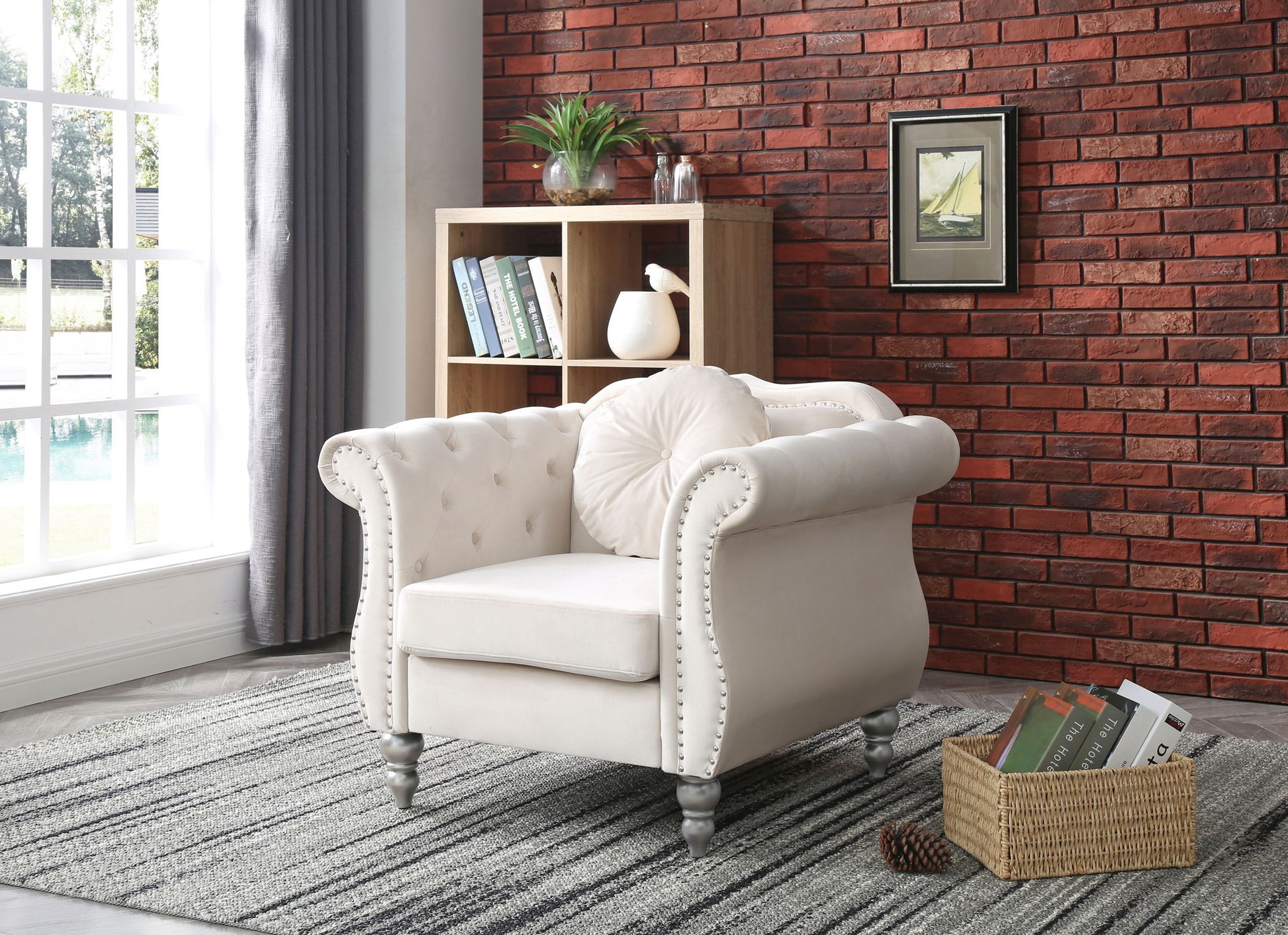 Chic Transitional Flared Arm Chair - Best Buy Furniture