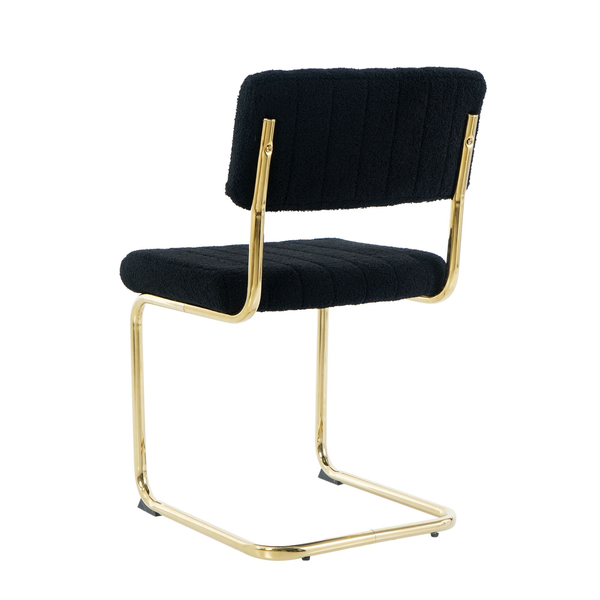 Modern Light Luxury Dining Chair With Metal Legs And Bow Design