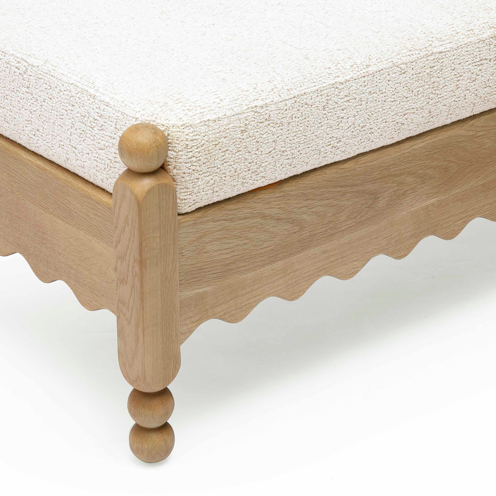 Thelma - Performance Basketweave Bench - Cream
