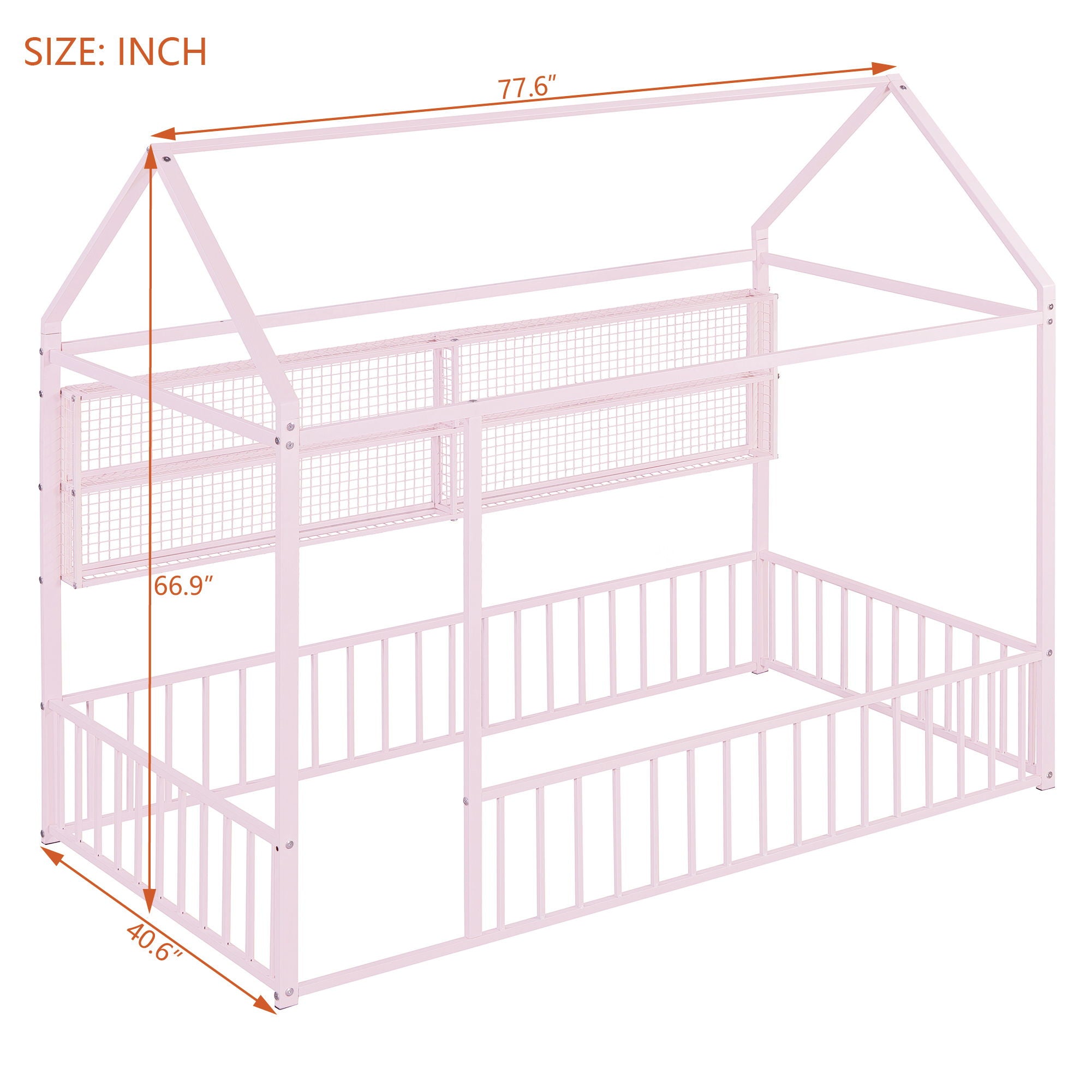 House Frame With Fence And Shelves