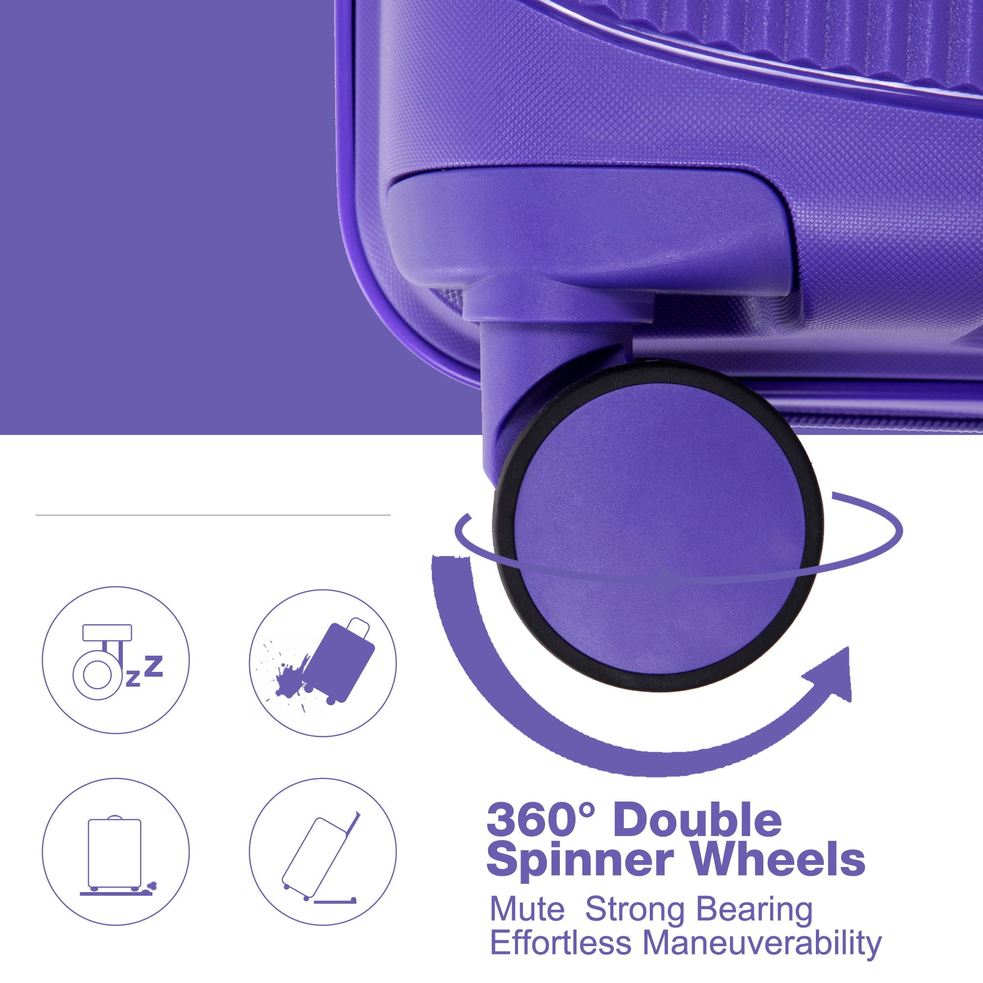 3 Piece Set Expandable Hardshell Suitcase Double Spinner Wheels