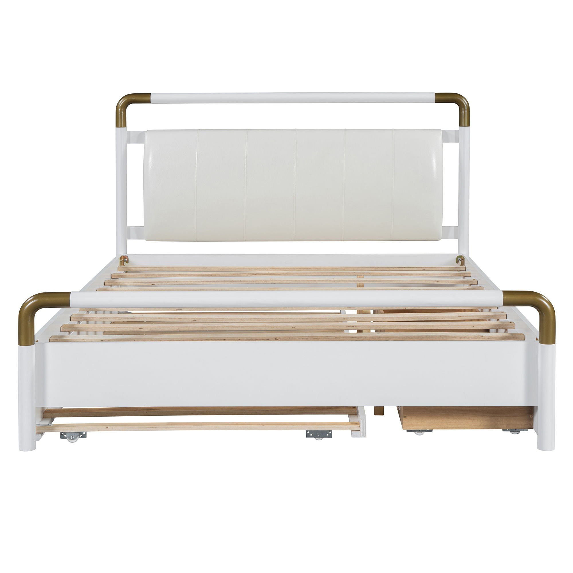 Storage Platform Bed, With 2 Big Drawers, Trundle