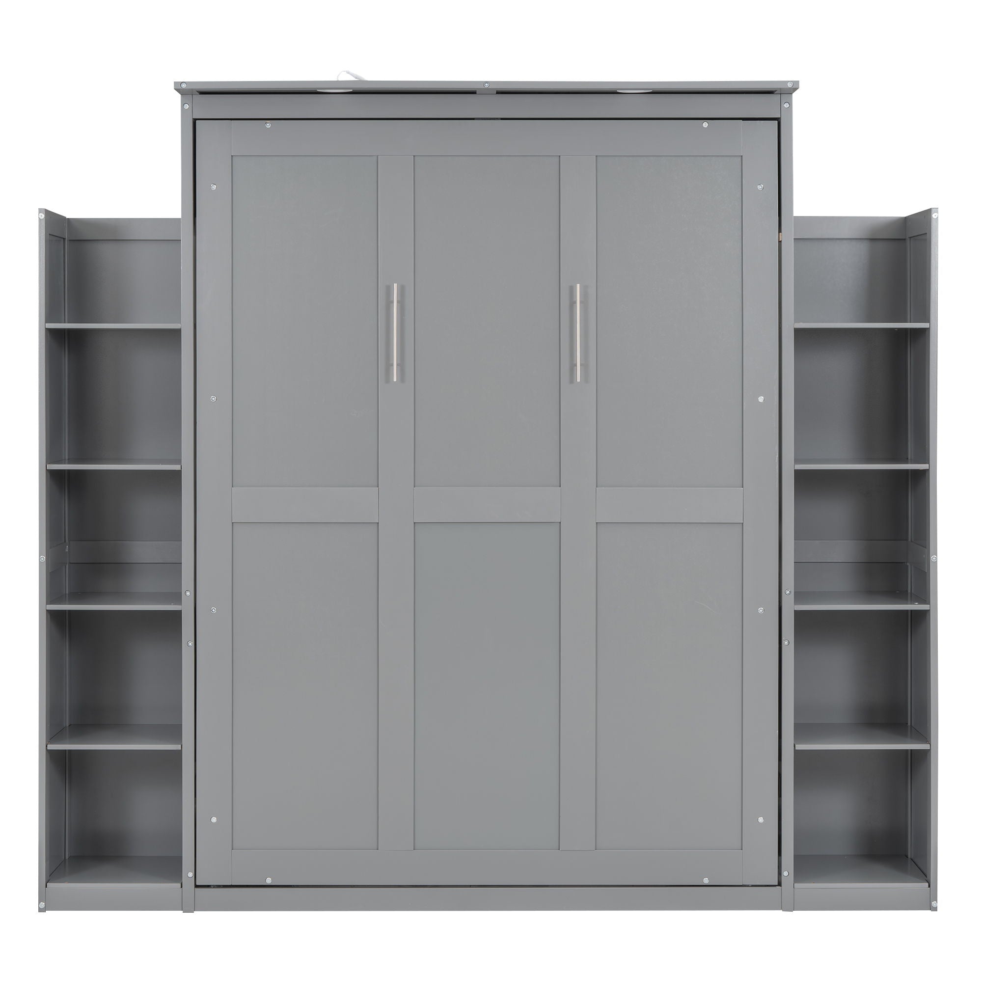 Wall Murphy Bed With Shelves And LED Lights