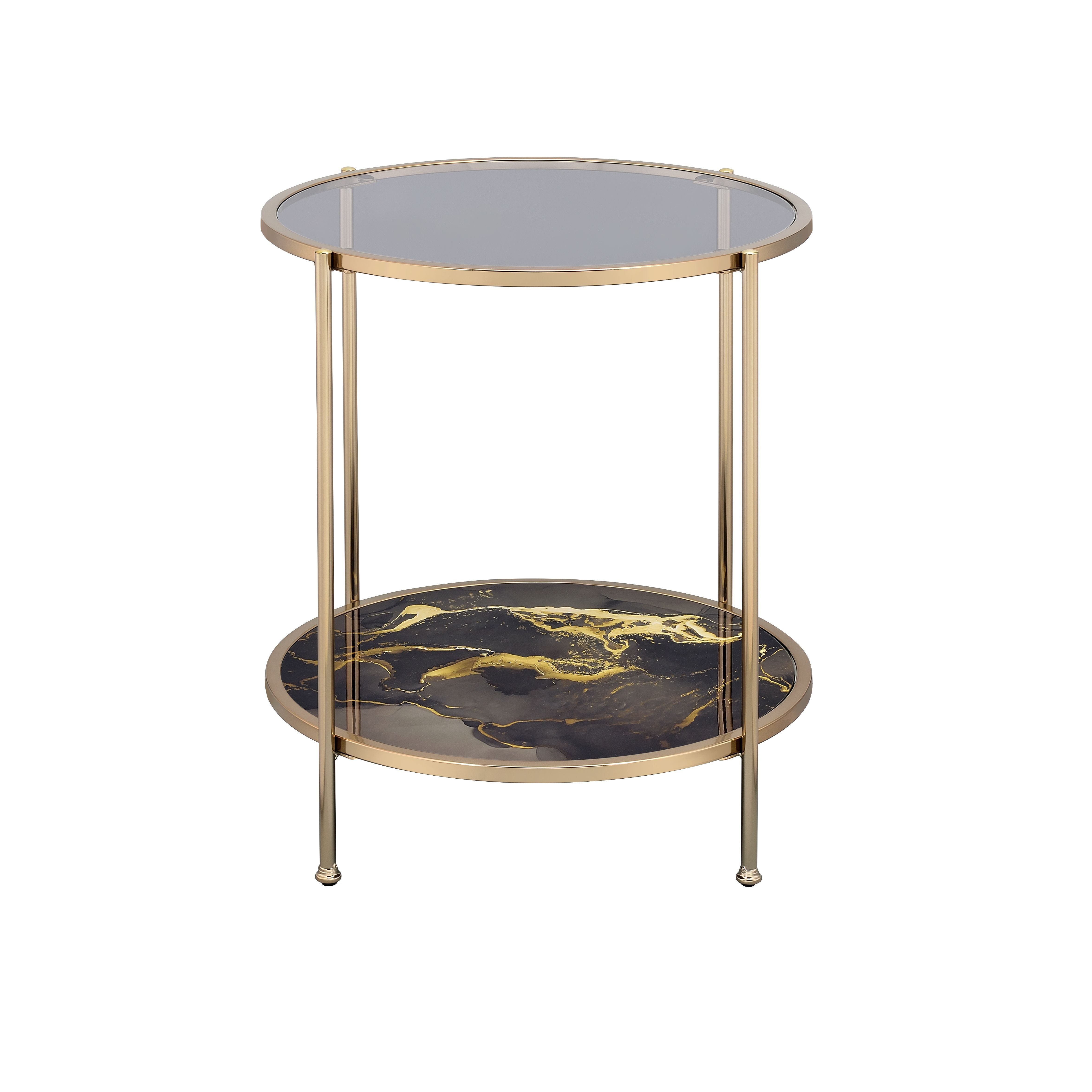Fiorella - Marble Print Glass Table - Best Buy Furniture