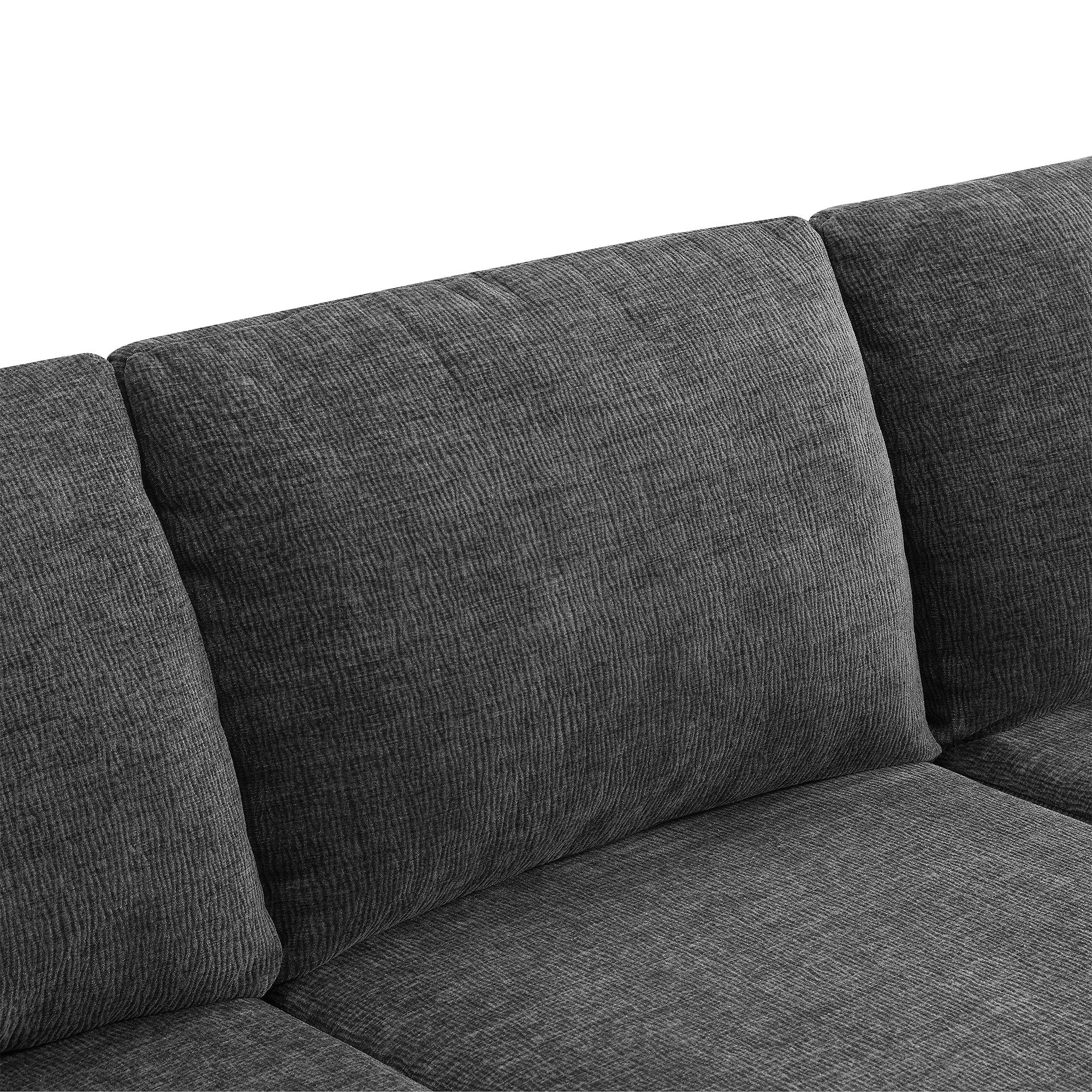 Modular U Shaped Sectional With Ottomans, Luxury Cloud Floor Couch With Deep Seat Fully Compressed Upholstered Sofa