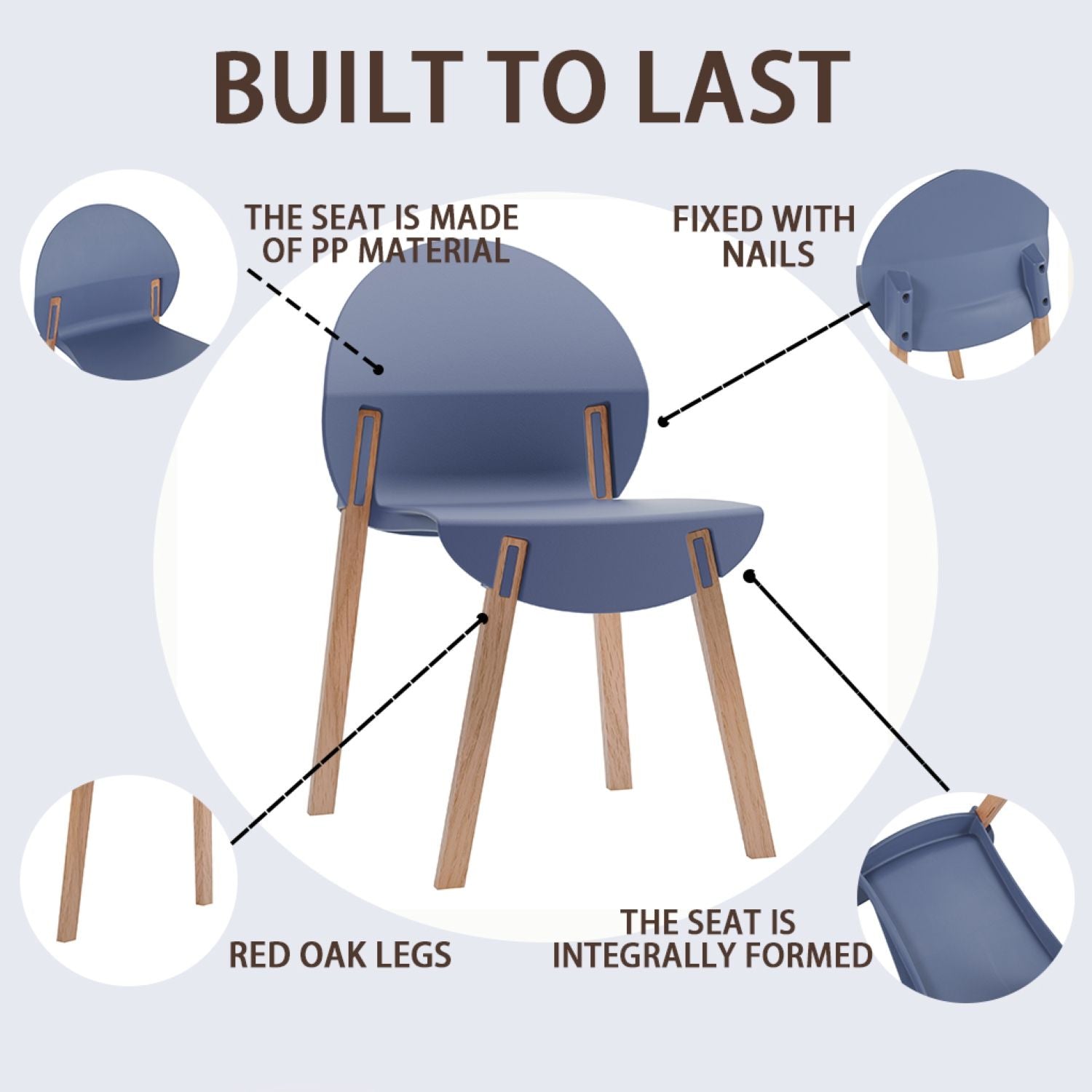 4 Piece Set Of Single Chairs With A Design Combining Modern And Traditional Elements