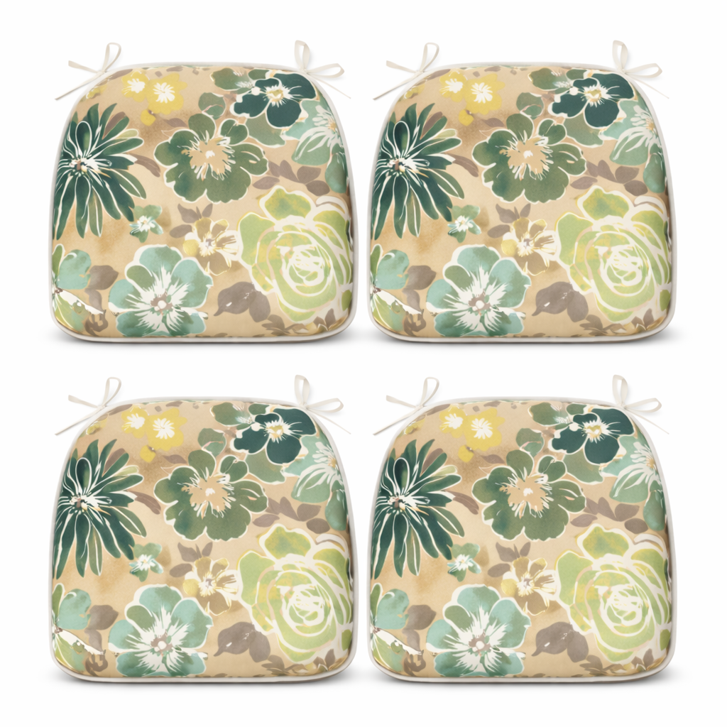 Outdoor Patio Chair Cushions, Water-Repellent U-Shape Thick Foam Seat Cushions with Ties