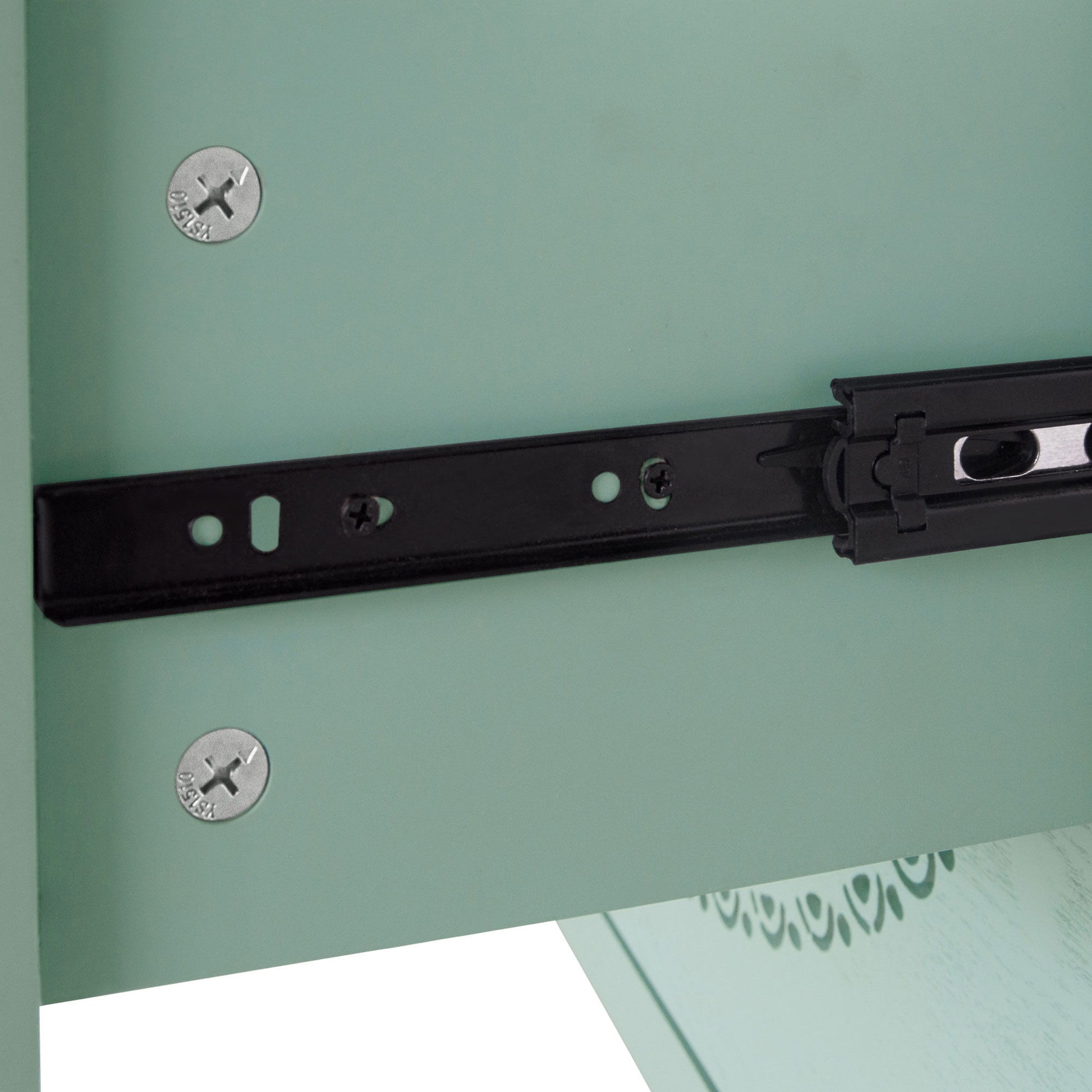 3 Drawer Storage Cabinet With Hollow Carved Design And Metal Handles, Chest For Entryway, Living Room Or Bedroom - Light Green - Best Buy Furniture