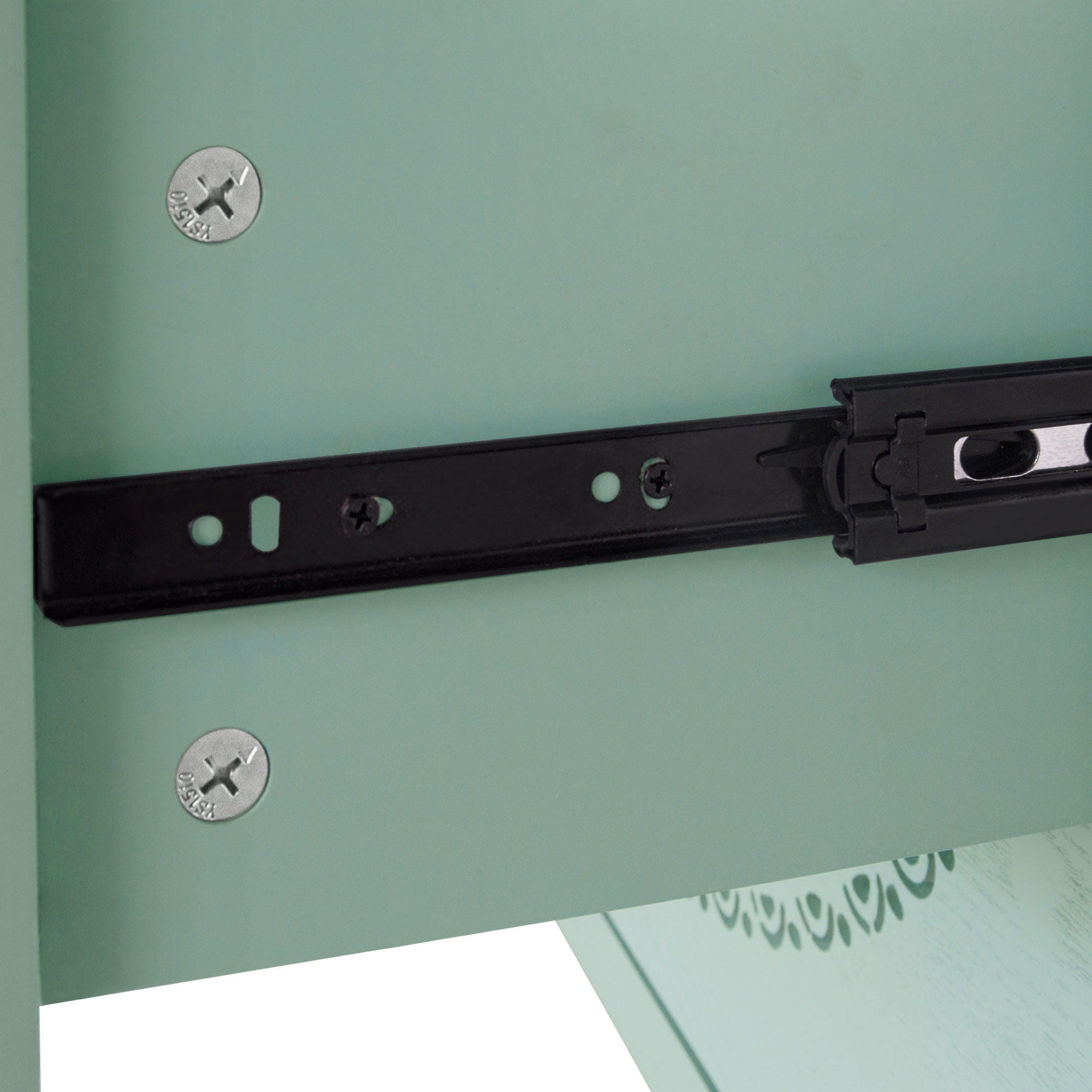 3 Drawer Storage Cabinet With Hollow Carved Design And Metal Handles, Chest For Entryway, Living Room Or Bedroom - Light Green - Best Buy Furniture