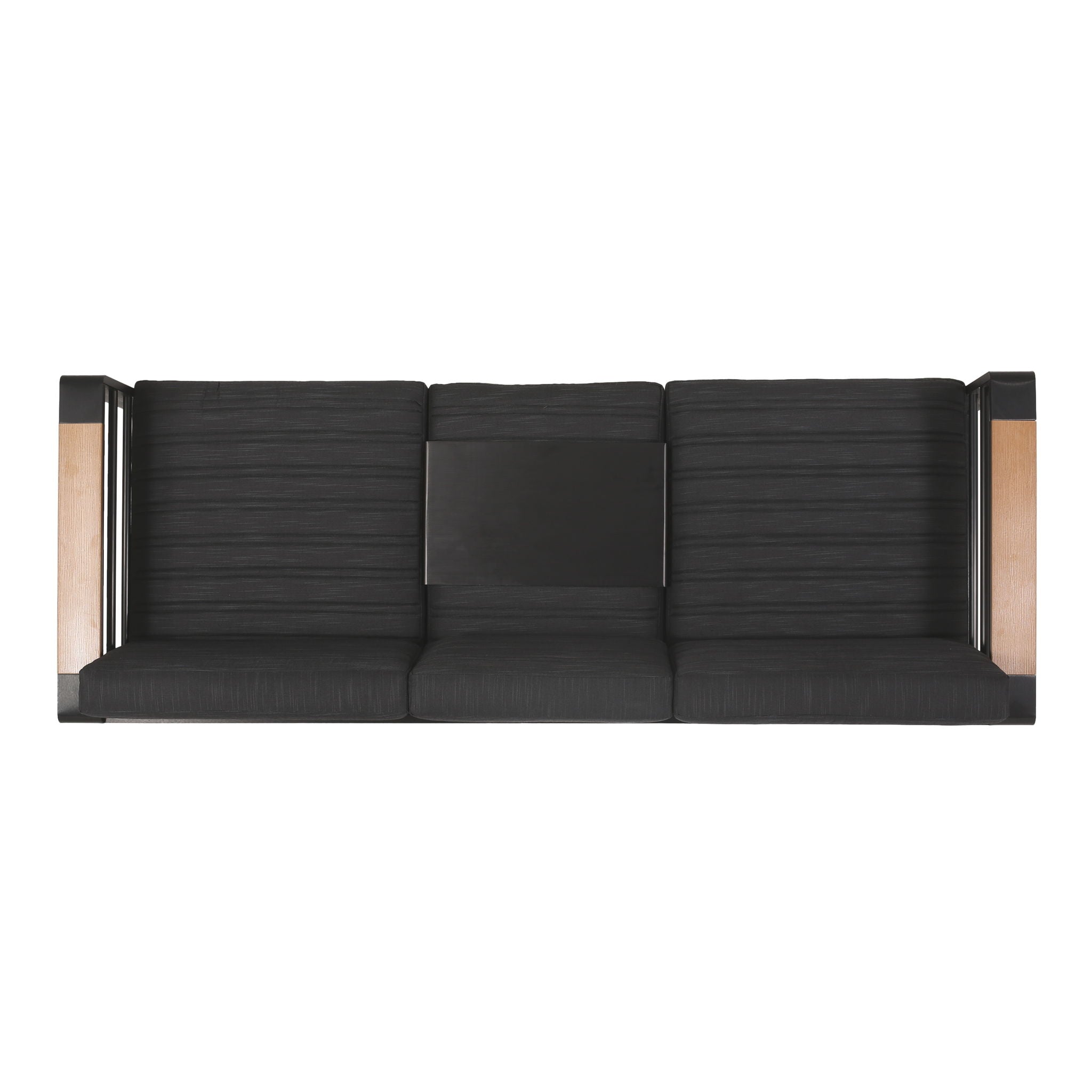 Giovanna - 3 Seater Sofa With Aluminum Frame And Water Repellence Cushions - Black