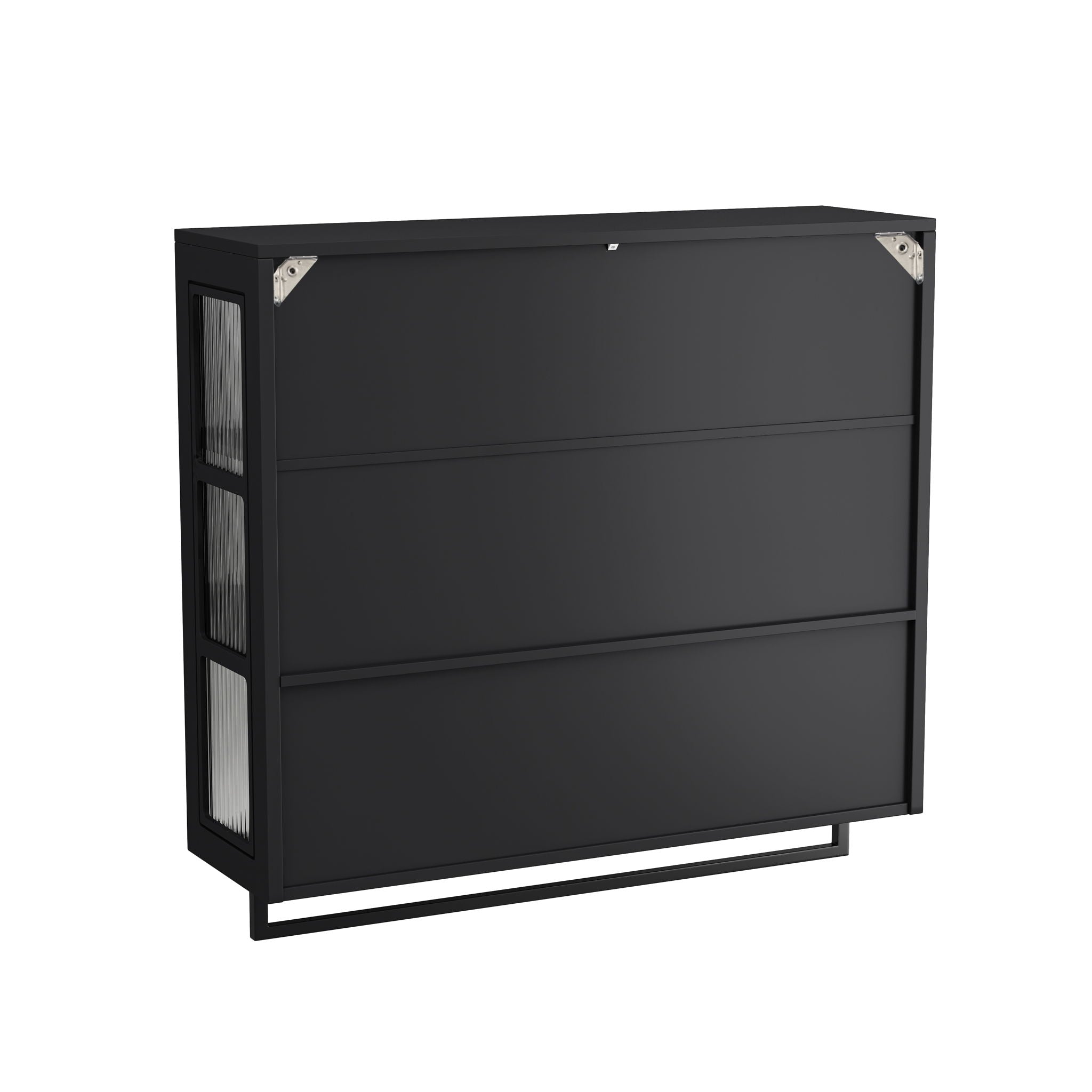 3 Door Wall Cabinet With Glass Door And Towel Bar