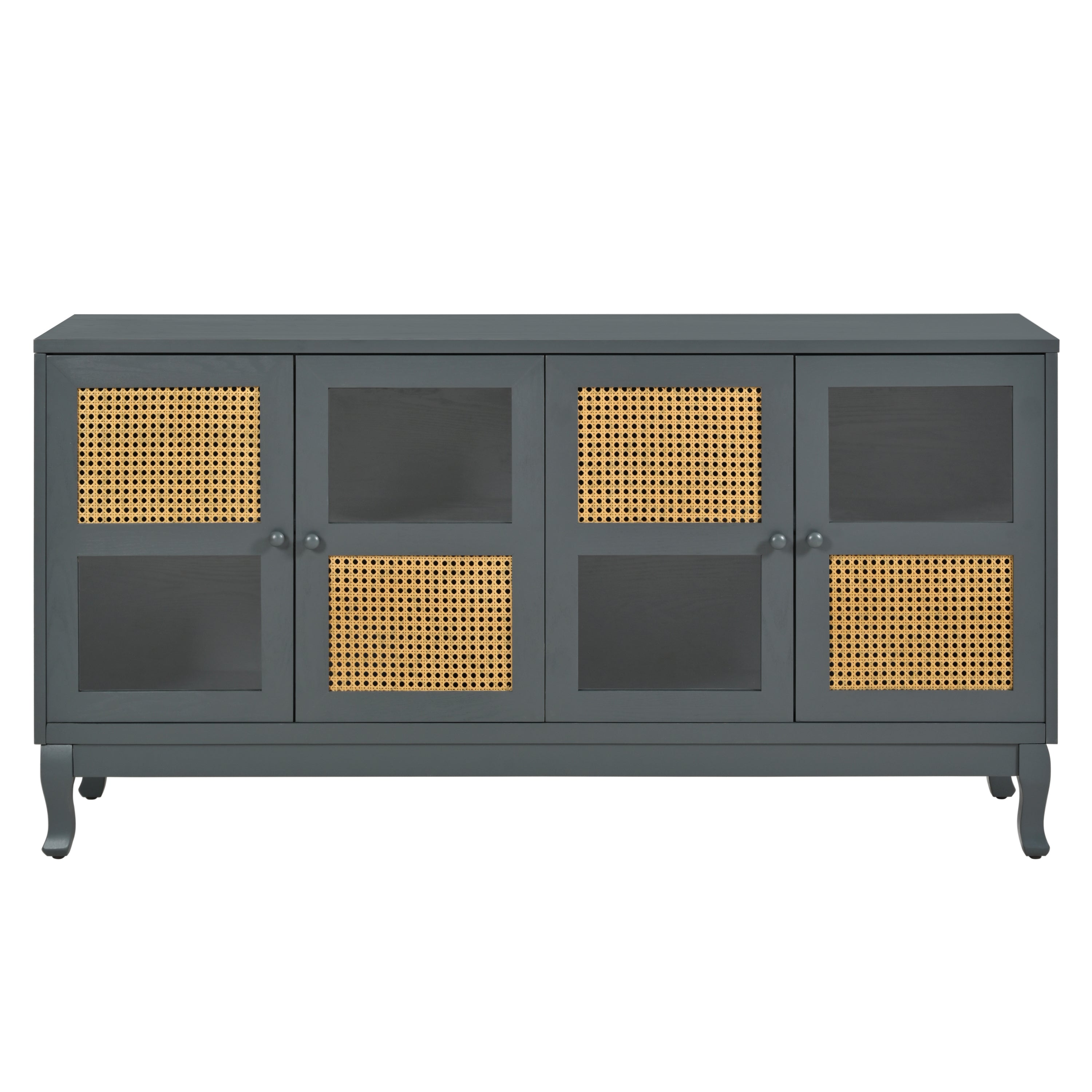 Retro Industrial Grey 4-Door Sideboard