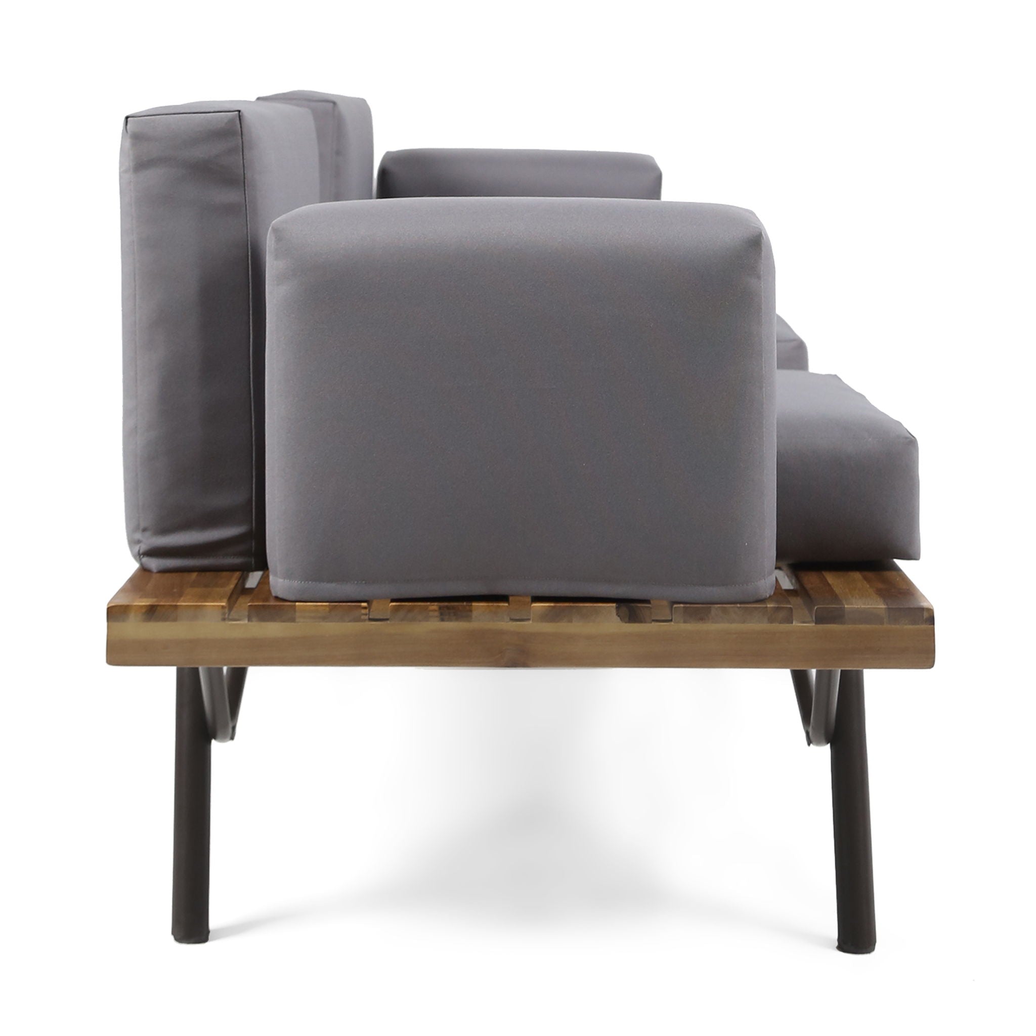 Outdoor Sofa With Cushions And Iron Legs - Dark Gray - Best Buy Furniture