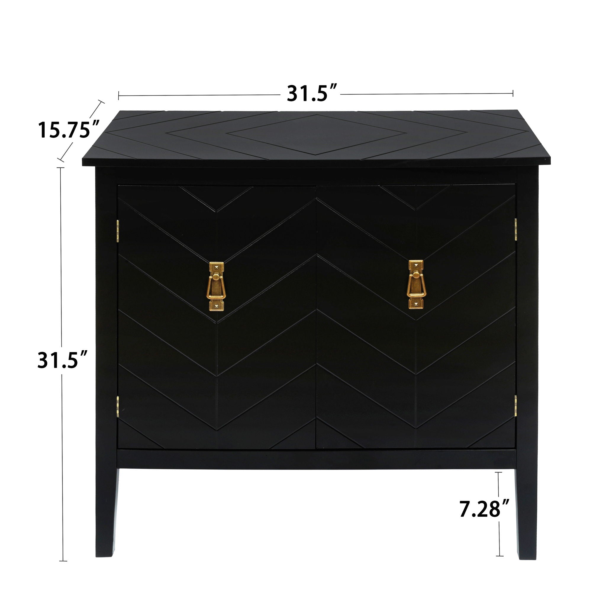 Vintage Style 2 Door Wooden Sideboard Cabinet For Living Room, Dining Room, Or Office - Black Wood