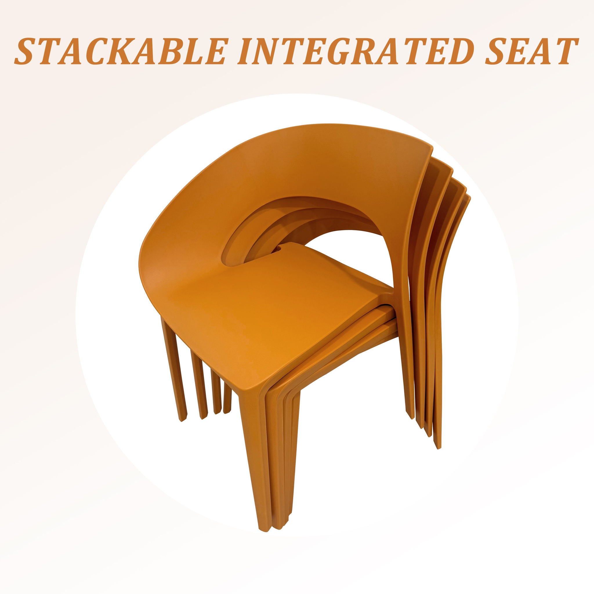 4 Piece Set Of Modern Designed Single Chairs With Folding Square Table