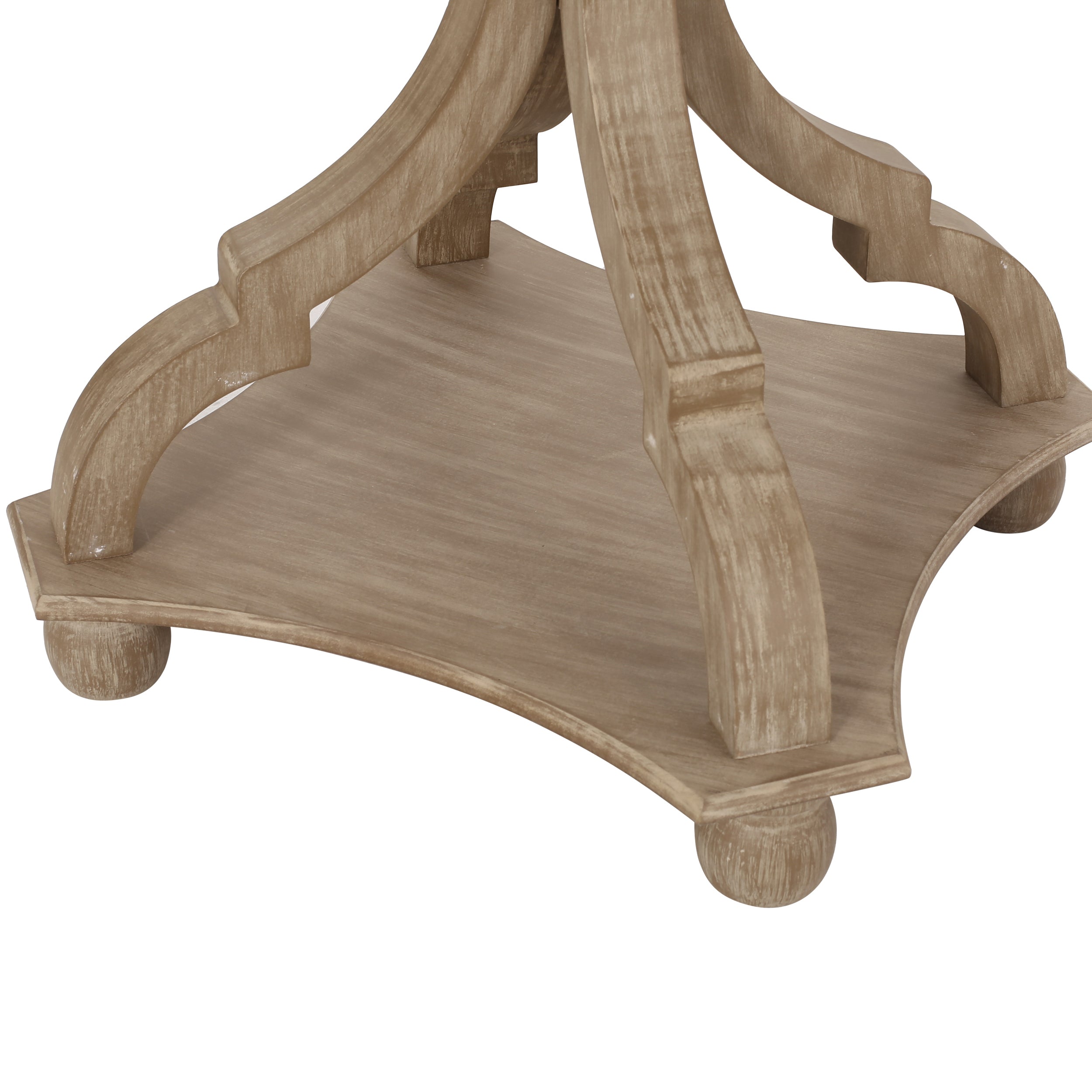 French Country Accent Table with Hourglass Design in Natural MDF
