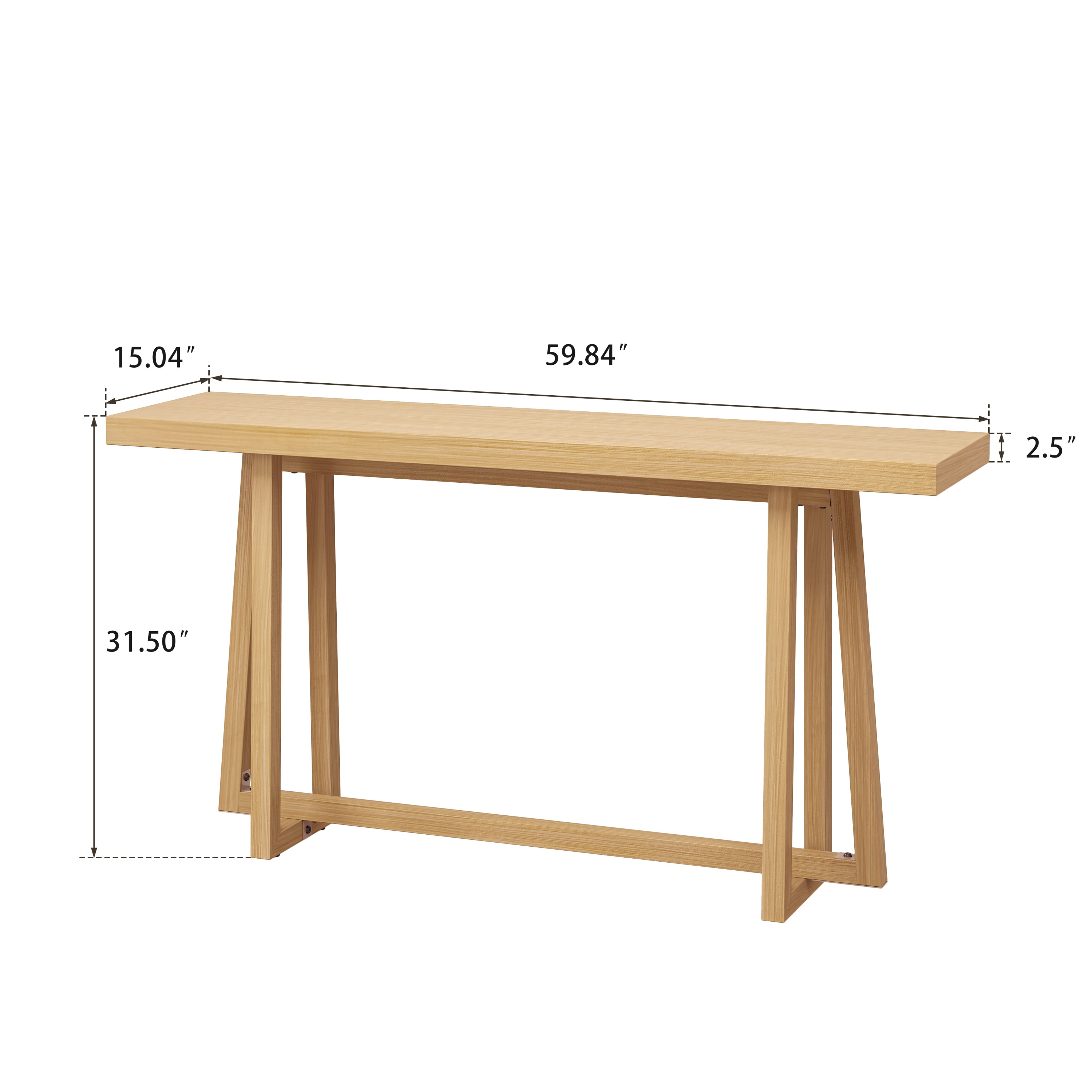 59.84'' Console Table - Natural Finish