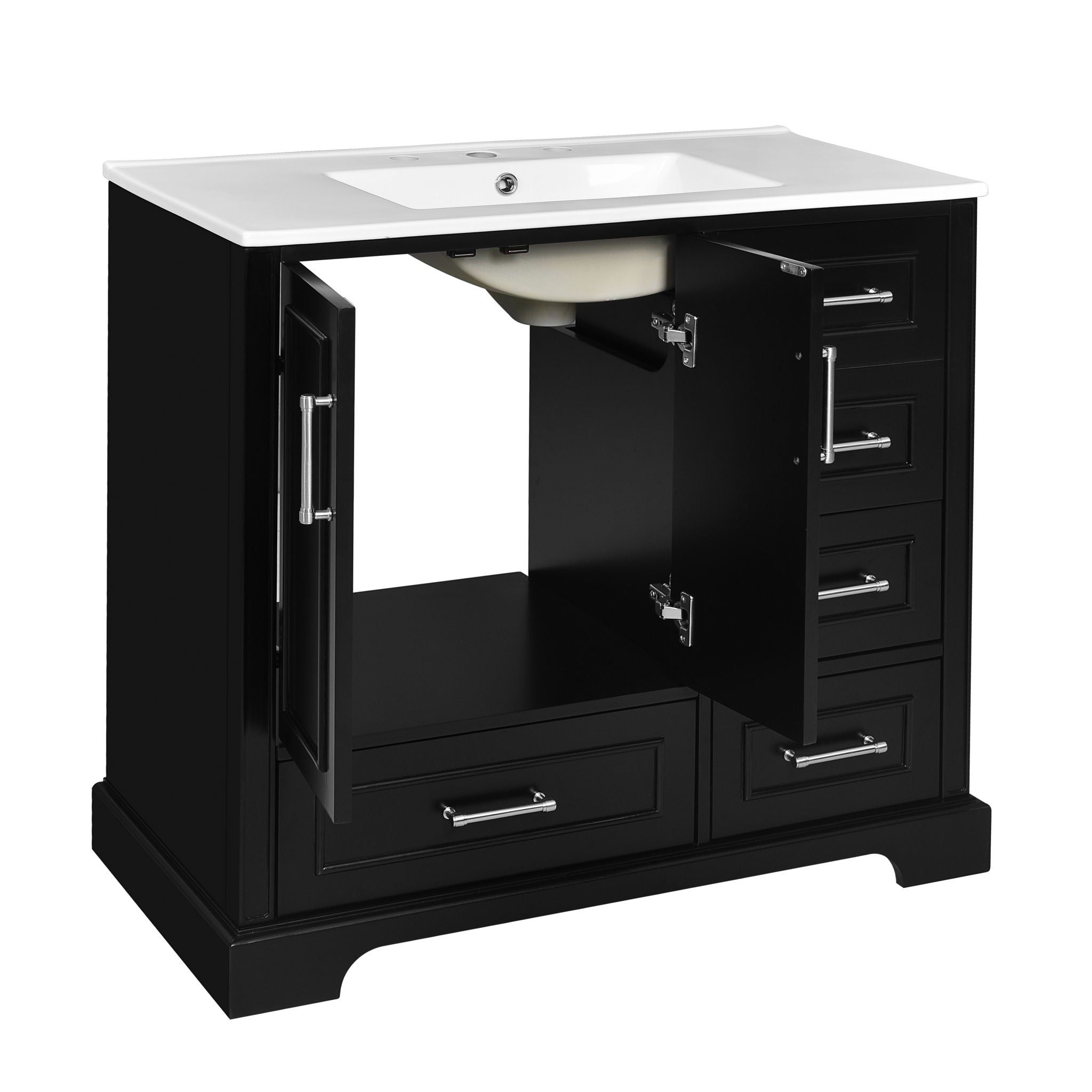 Traditional Bathroom Vanity With Soft Close Doors And Drawers