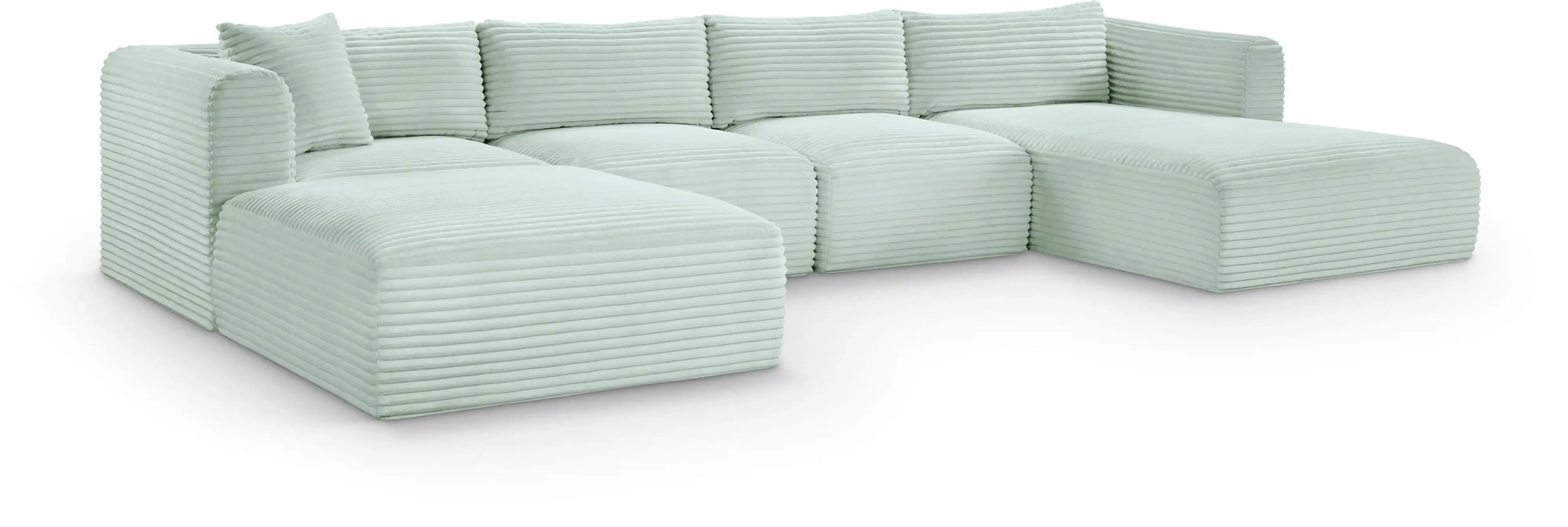 Shaggy - 5 Piece Modular Sectional With Chaise And Ottoman