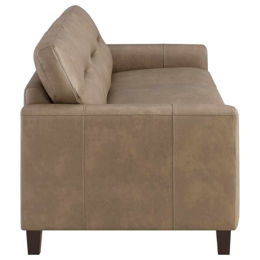 Scotland - Faux Leather Upholstered Track Arm Sofa