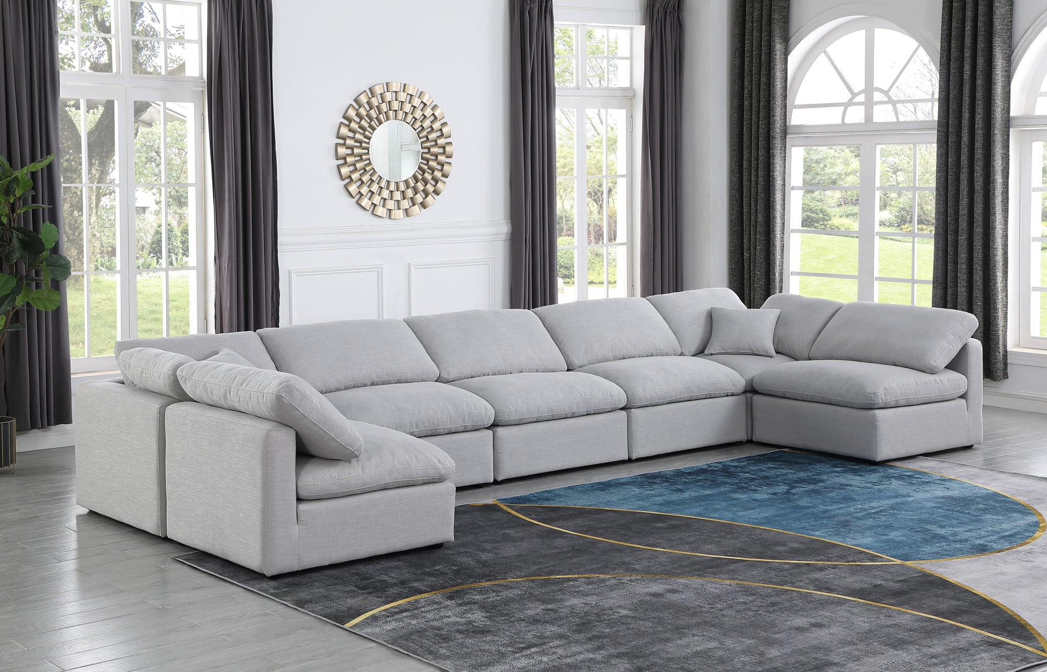 Indulge - Linen 7 Piece Modular U-Shaped Sectional