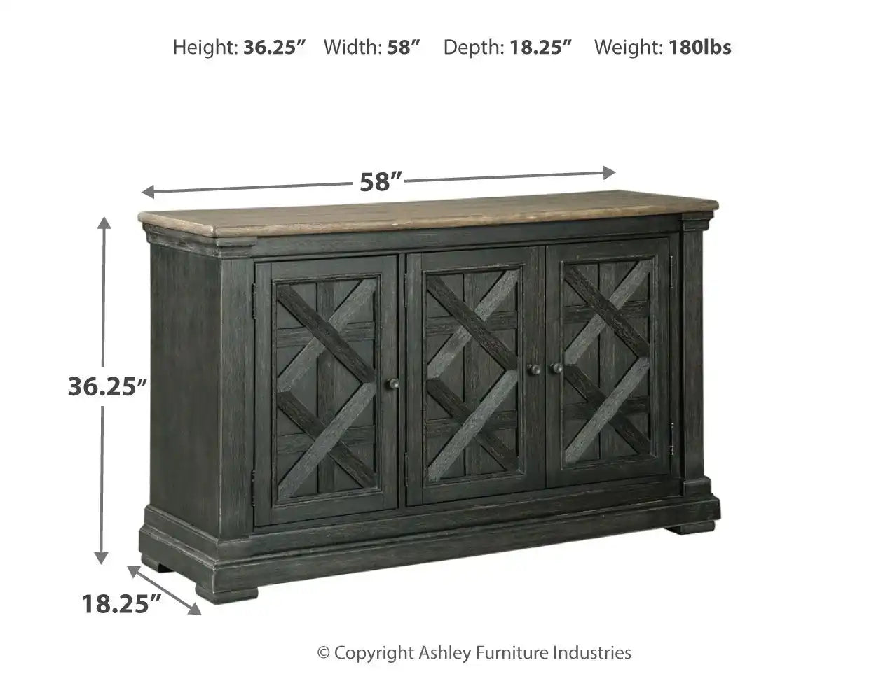Tyler Creek - Black / Gray - Dining Room Server