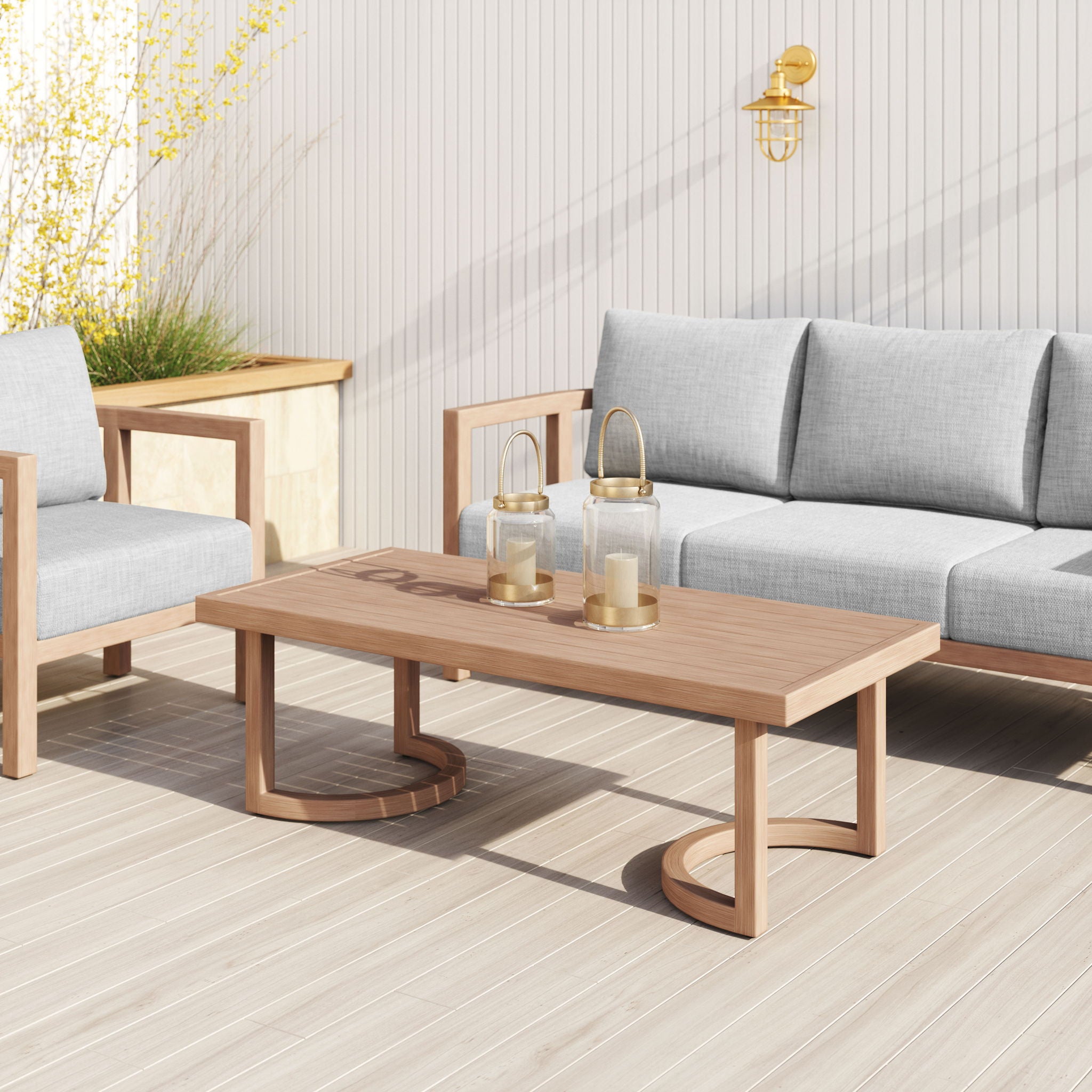 Leto - Outdoor Coffee Table - Brown