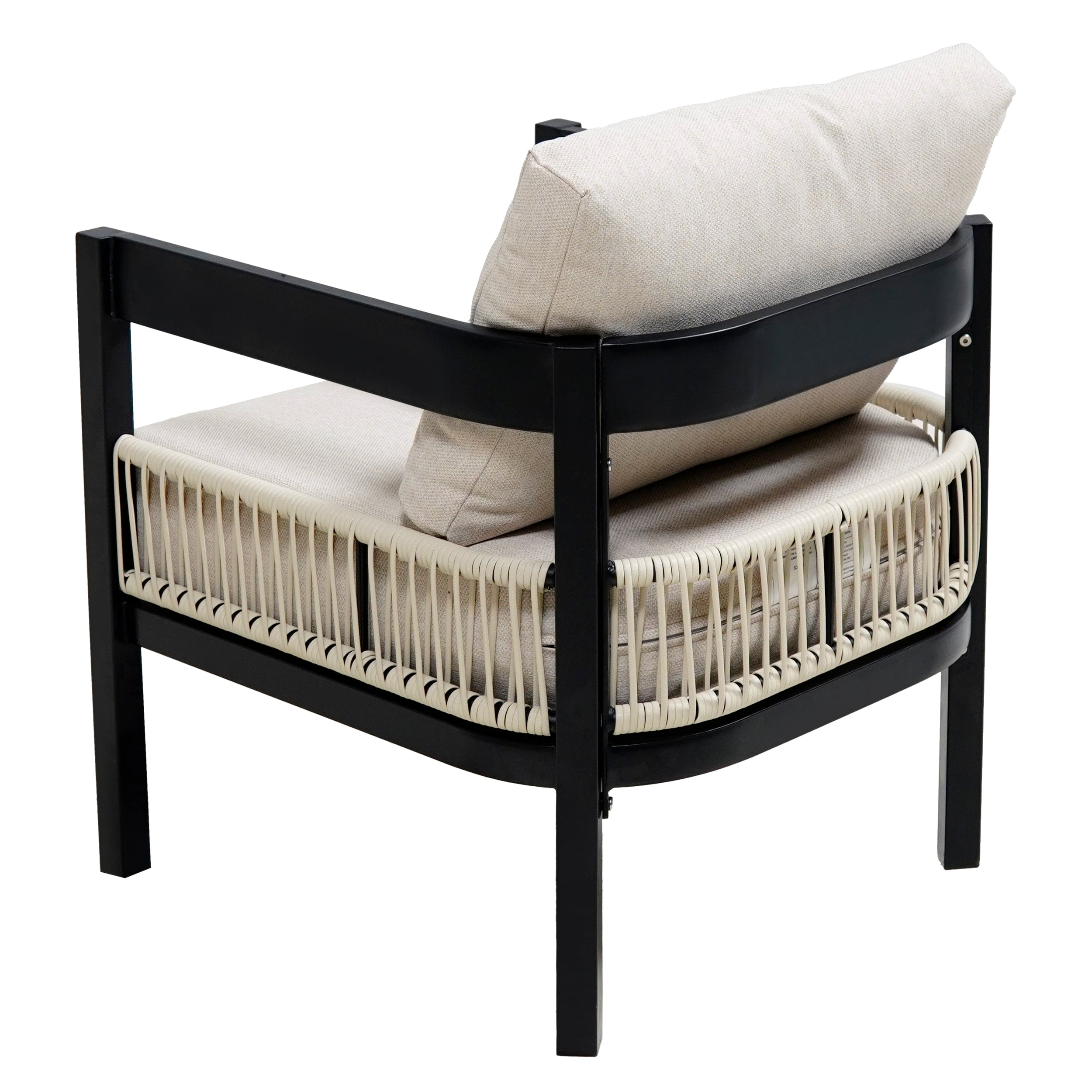 U_Style Multi-Person Outdoor Iron Sofa Set with Rattan Decoration