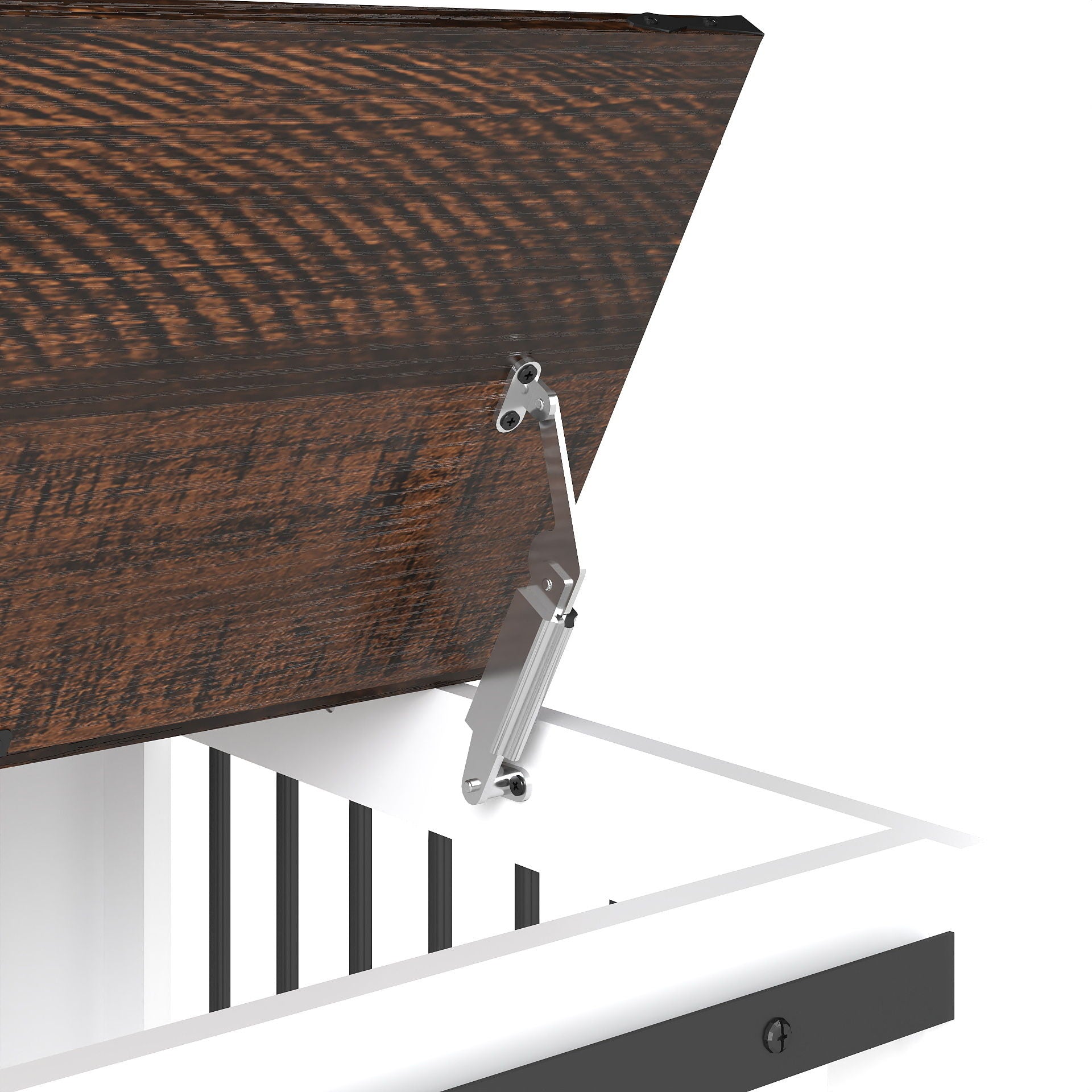 Mobile Dog Crate With Flip Top Feeding Door, Dual Access & 5 Caster System (2 Locking) - Brown White