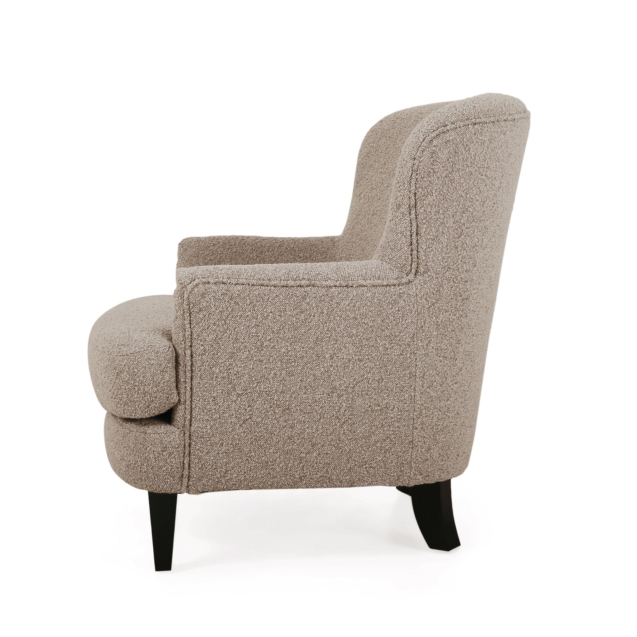 Melodique - Boucle Fabric Upholstered Club Chair With Tapered Legs