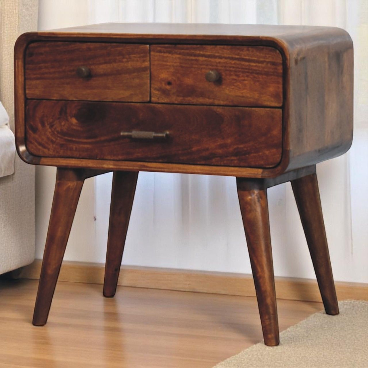 Avora - 3 Drawer Nightstand - Brown
