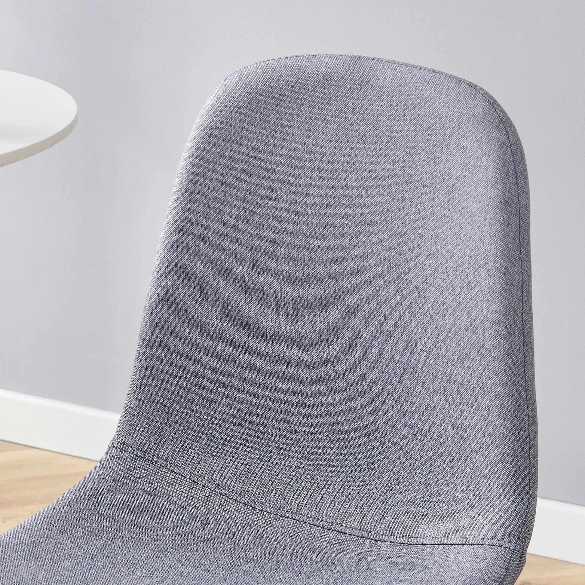 Luxury Simple Chair Linen Cotton High Resilience Dining Chair With Black Metal Legs (Set of 4) - Light Gray - Best Buy Furniture