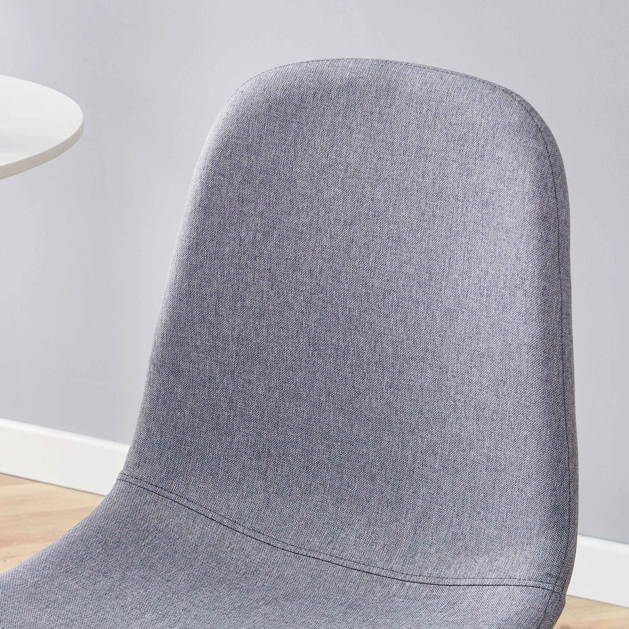 Luxury Simple Chair Linen Cotton High Resilience Dining Chair With Black Metal Legs (Set of 4) - Light Gray - Best Buy Furniture