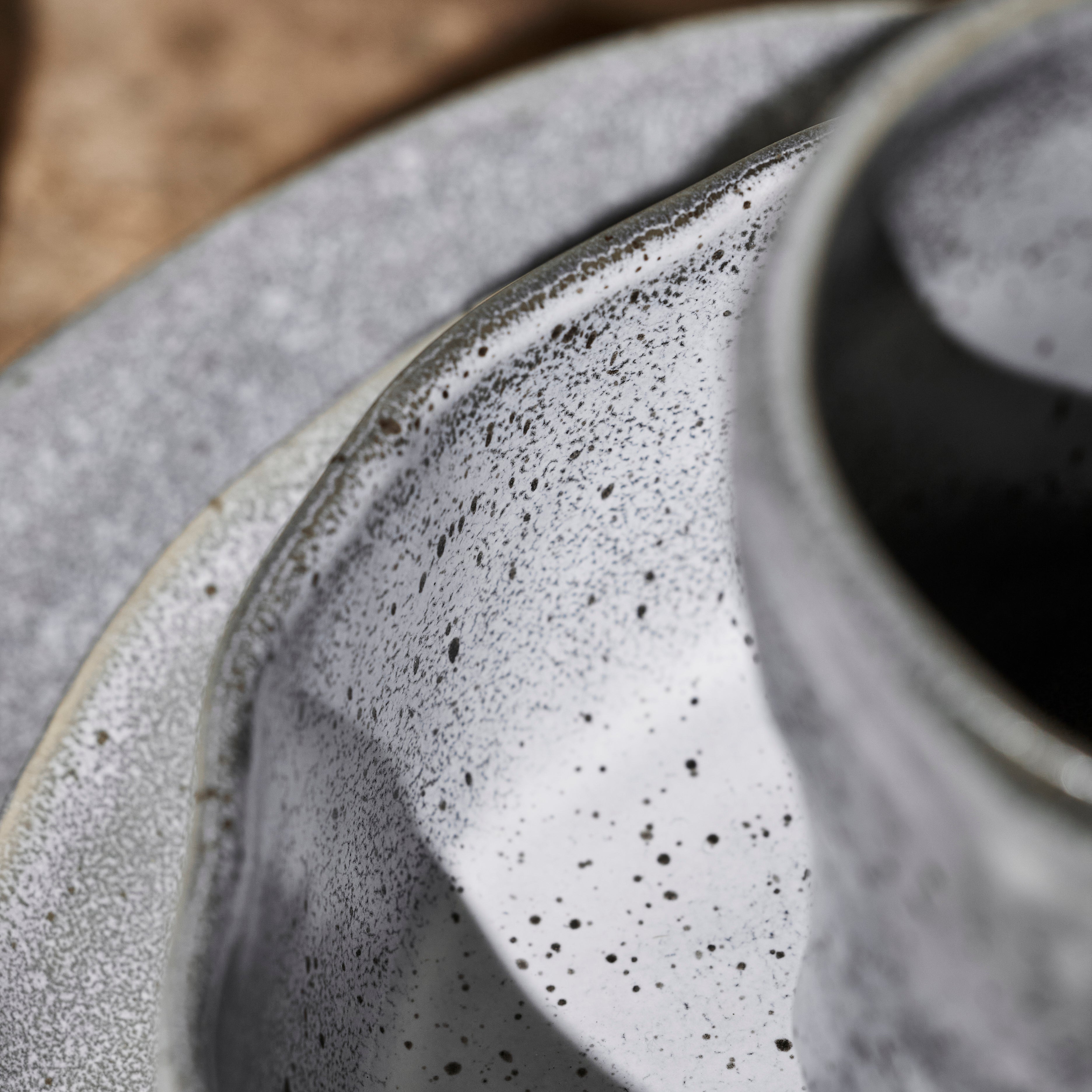 Atik Stoneware Dinnerware Set - Grey Speckled