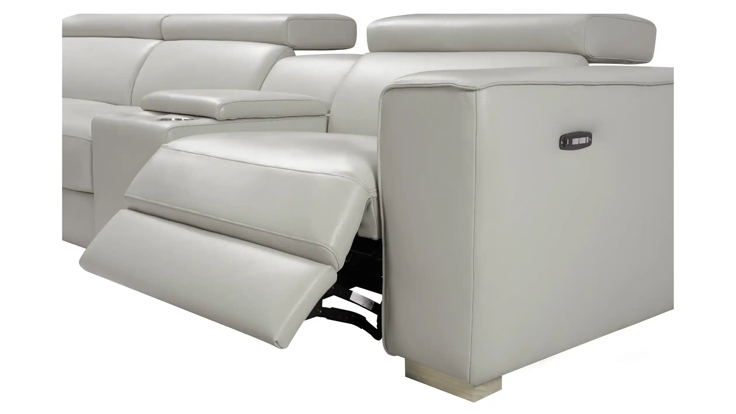 Salvador Grey 6Pc Motion Sectional | Modern Leather Sectional