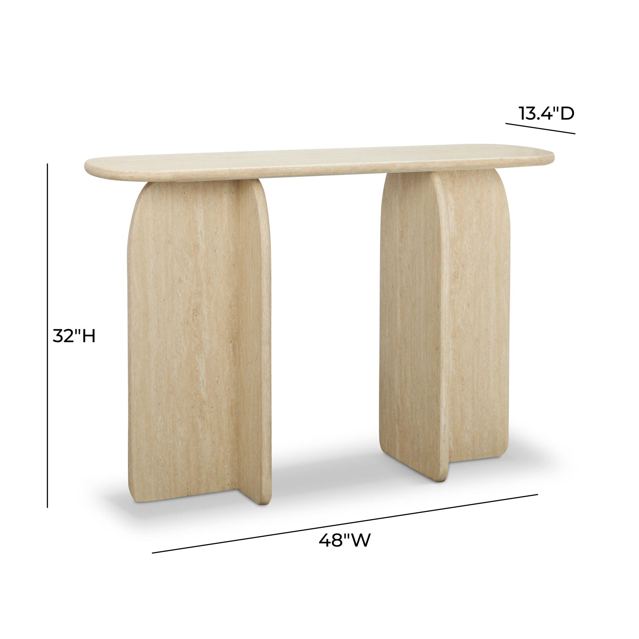 Clementine - Console Table - Travertine