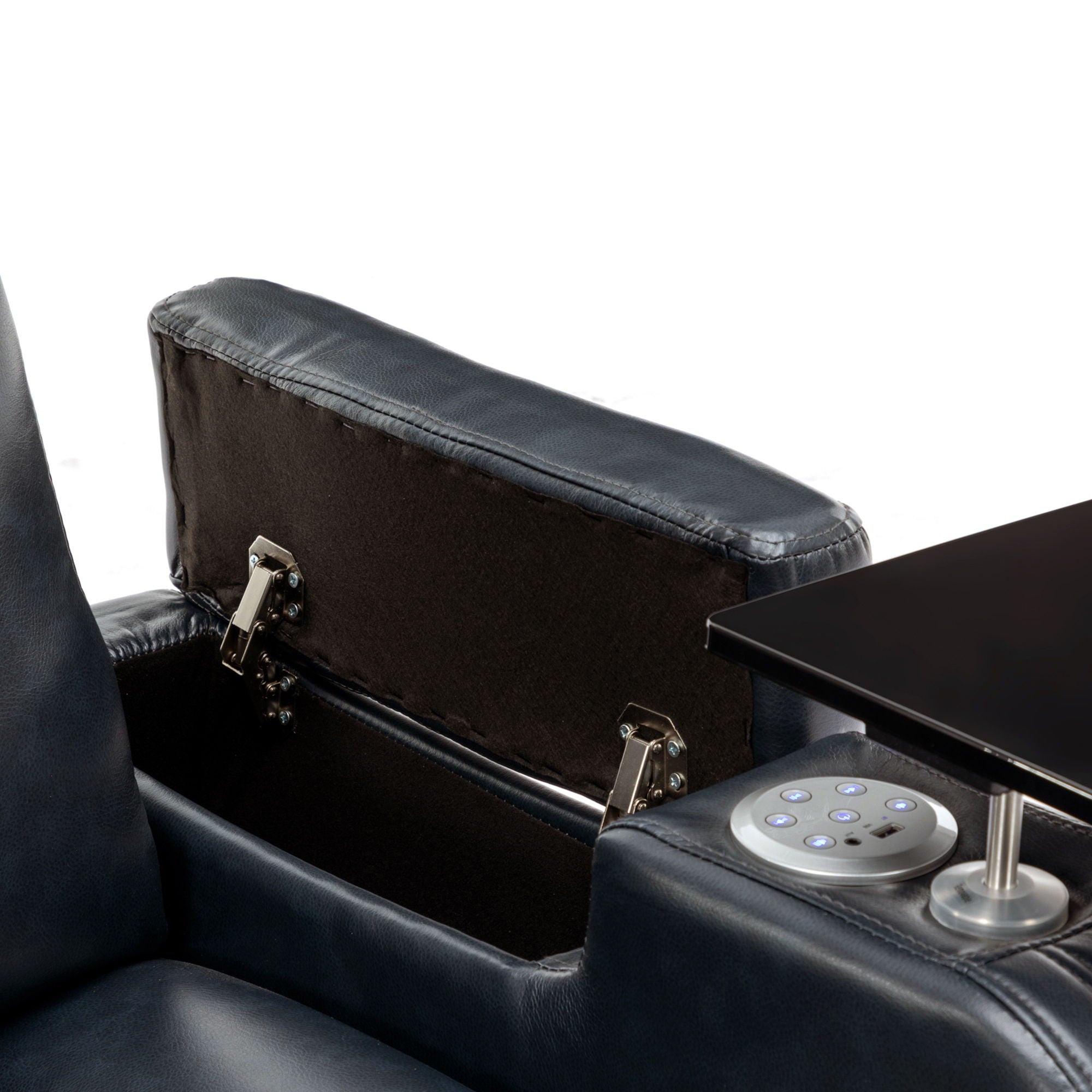 Power Recliner Theater Chair With Cooling Cup Holder, Bluetooth Speaker, LED Lights, USB Ports