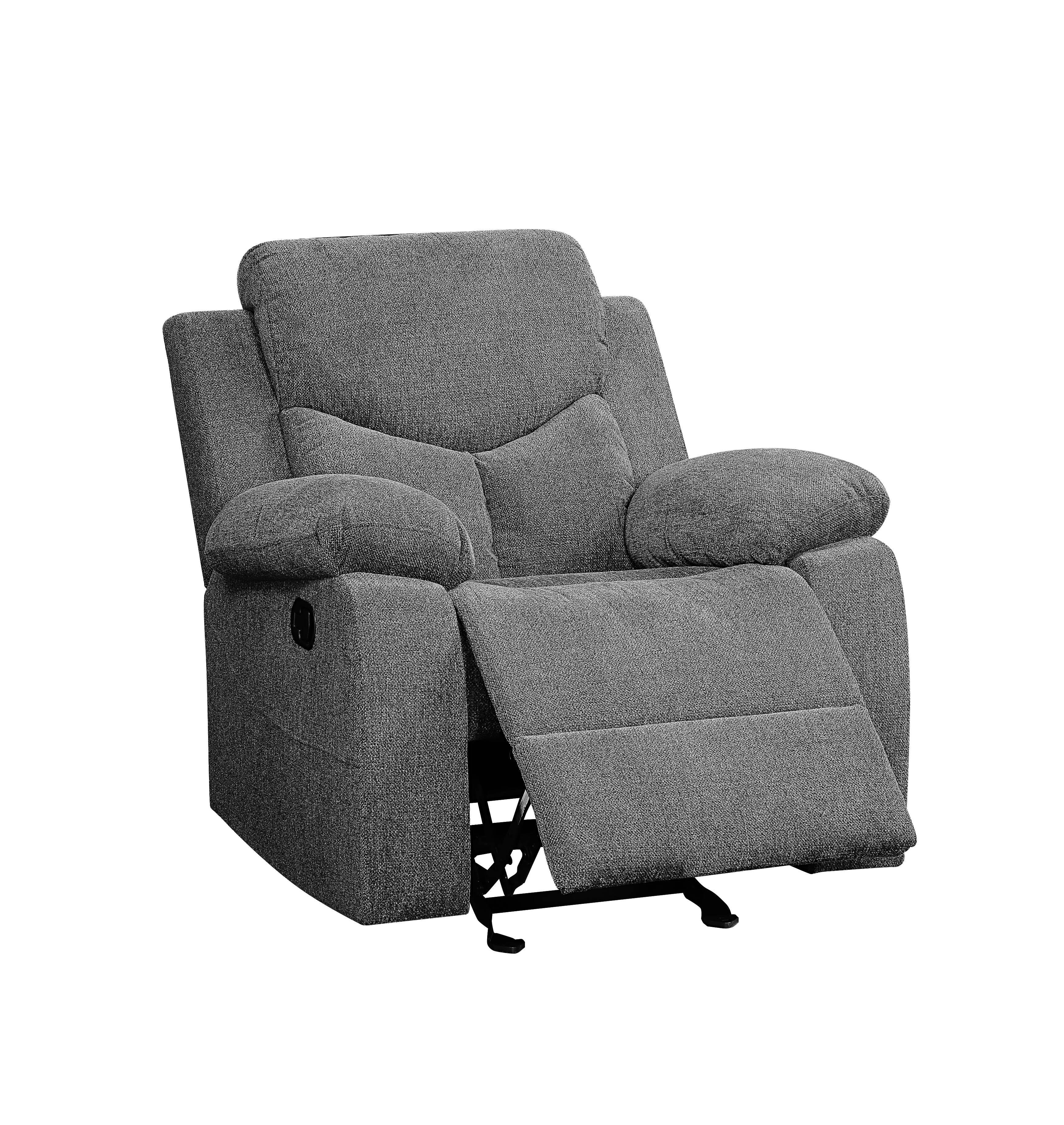 Kalen - Chenille Glider Recliner - Gray - Best Buy Furniture