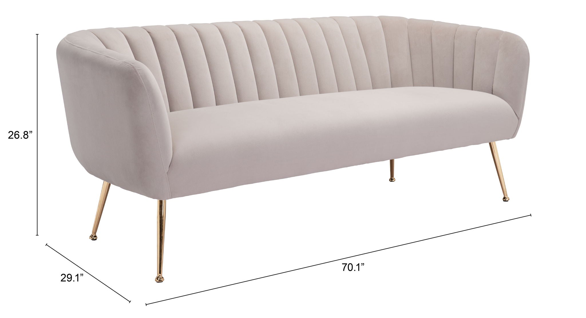 Deco - Sofa - Beige / Gold