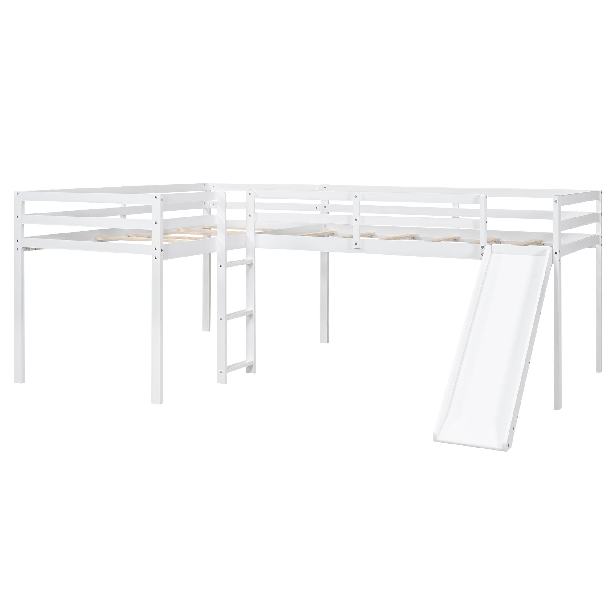L Shaped Loft Bed With Ladder And Slide