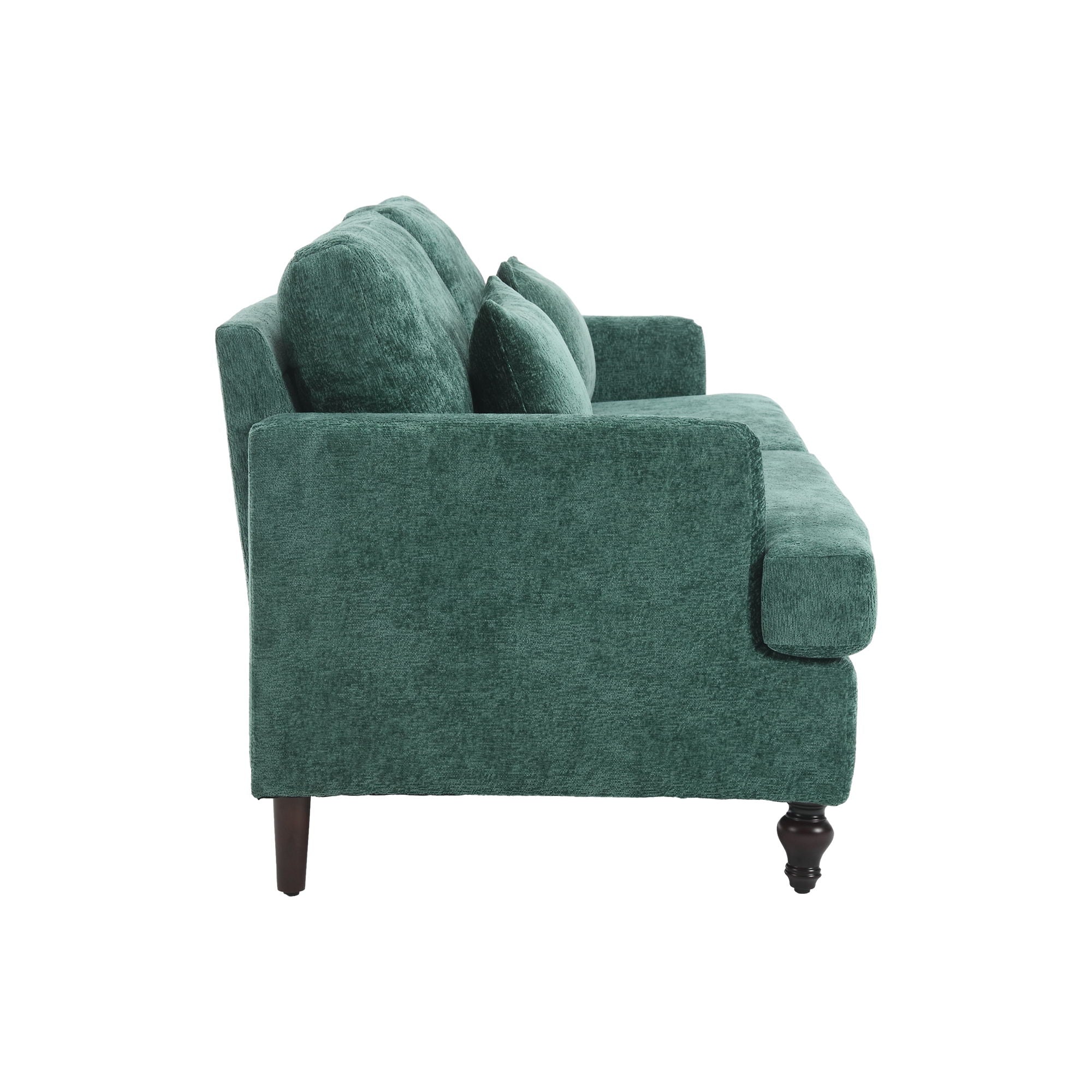 Mid Century Modern Chenille Fabric Loveseat Sofa, 2 Seat Upholstered Couch