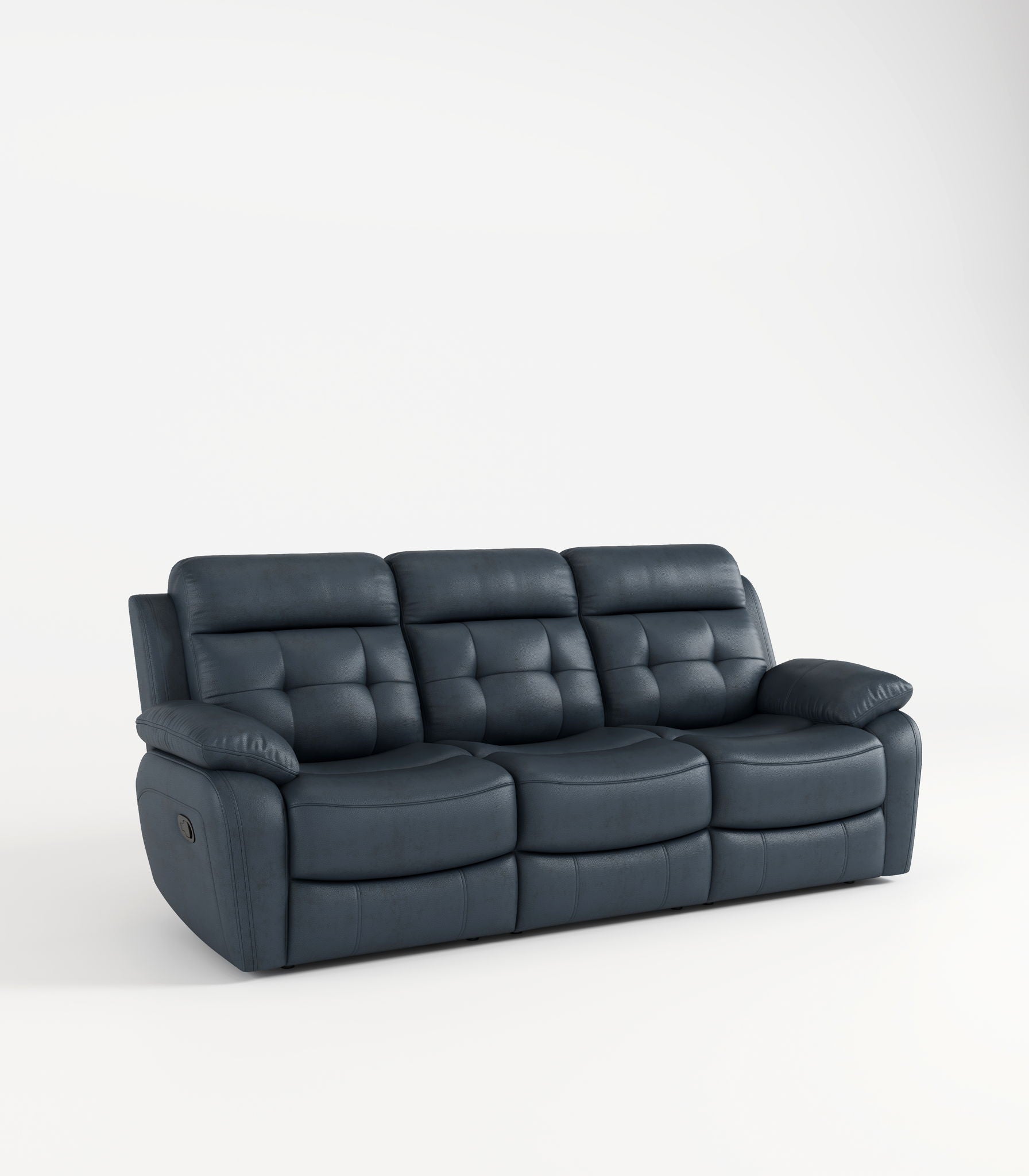 Genuine Leather Non Power Reclining Sofa With Drop Down Table, Stainless Steel Cupholders And Magazine Bag