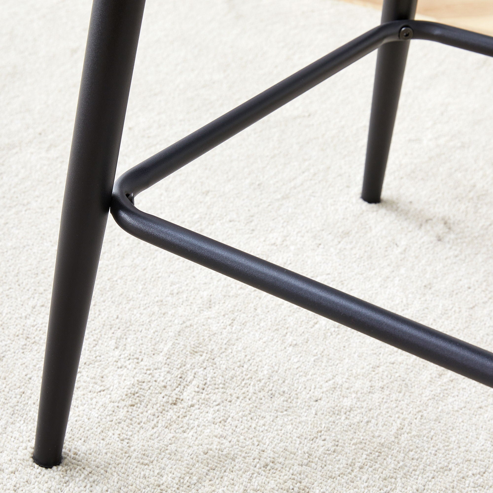 Modern Black Pu Bar Chair Rounded Backrest (Set of 2)